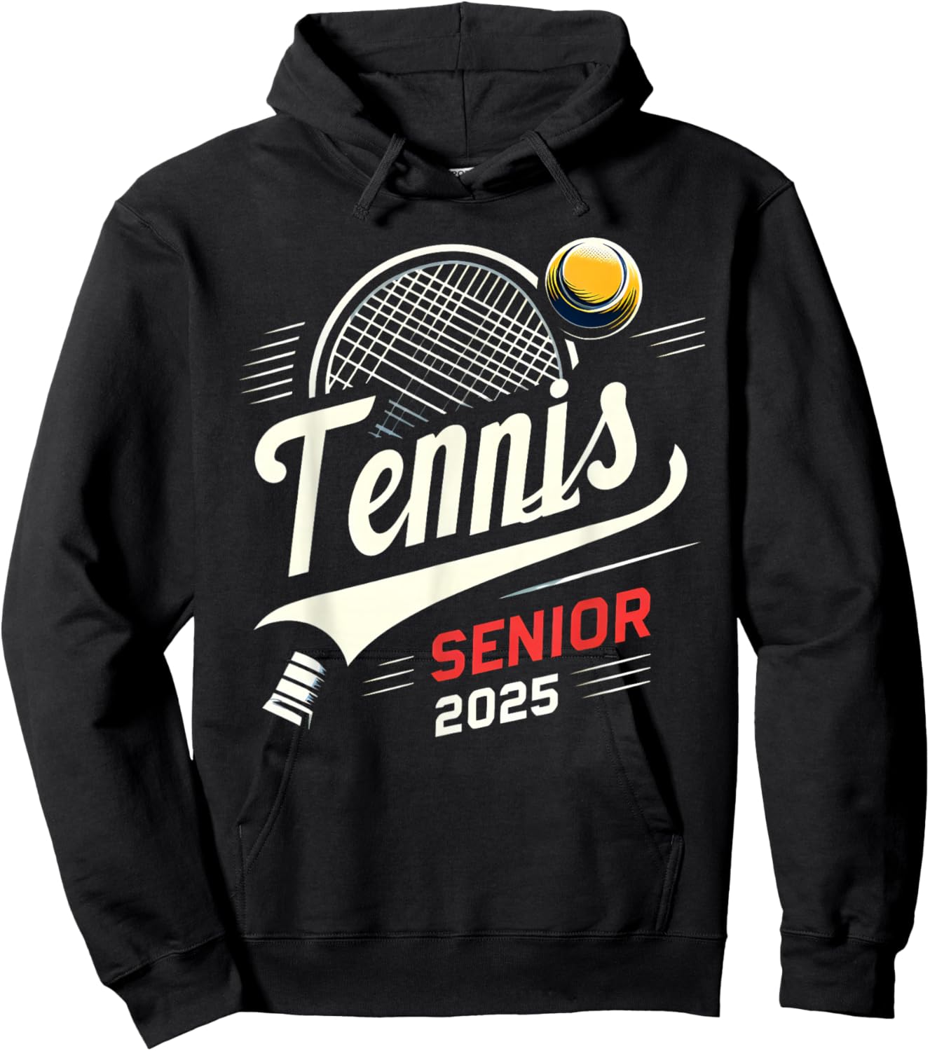 Tennis Senior 2025 Graduation Class of 2025 Graduate Pride Hoodie - Hoodie | Black