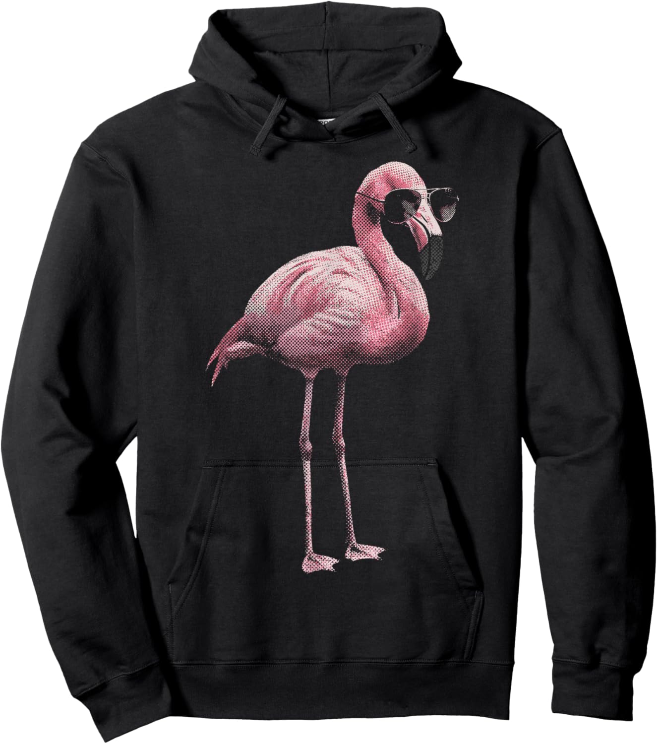 Cool Retro Flamingo in Sunglasses Funny Flamingo Hoodie - Hoodie | Black
