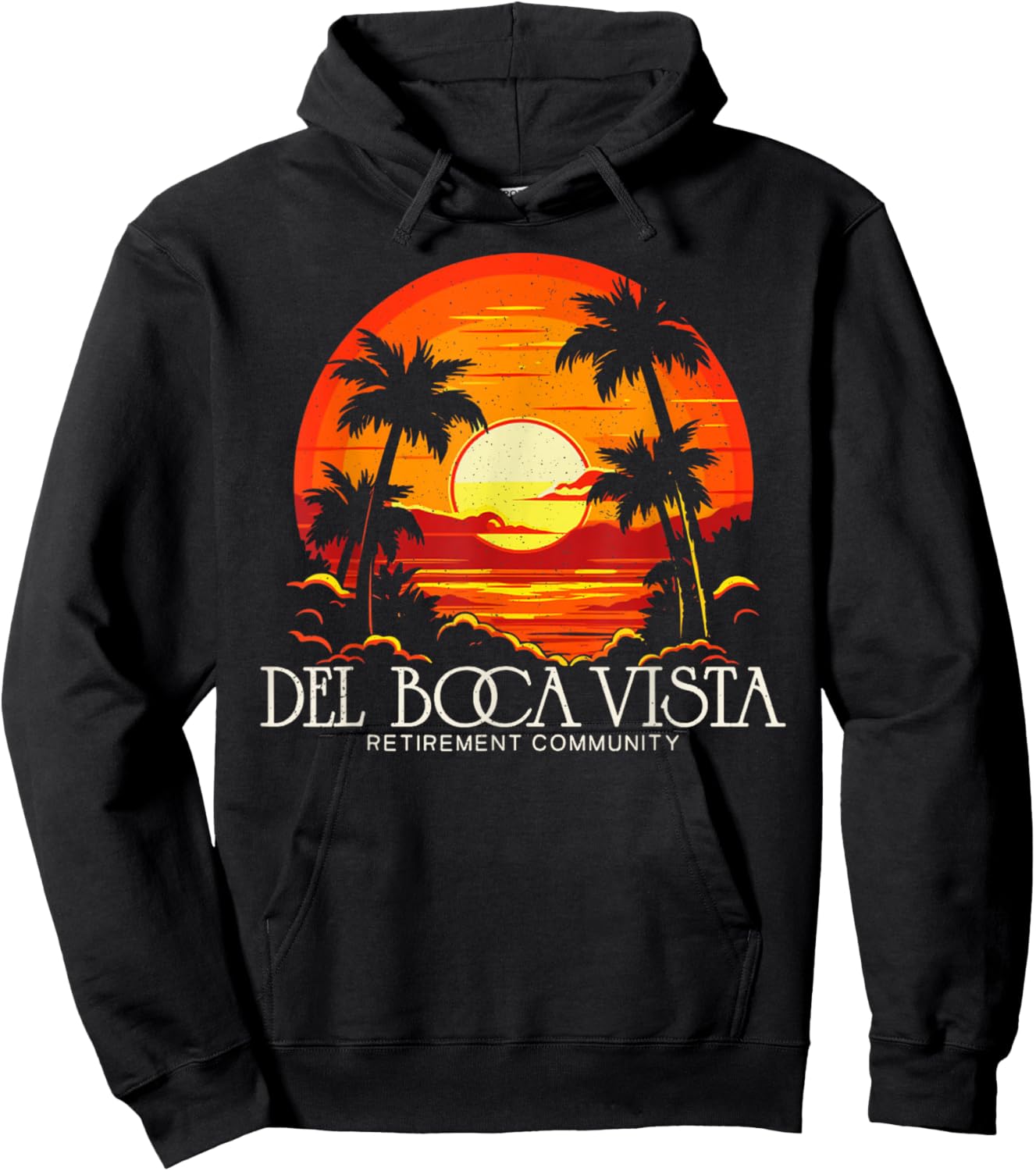 Retro Del Boca Vista Del Boca Vista 90s Sunset Hoodie - Hoodie | Black