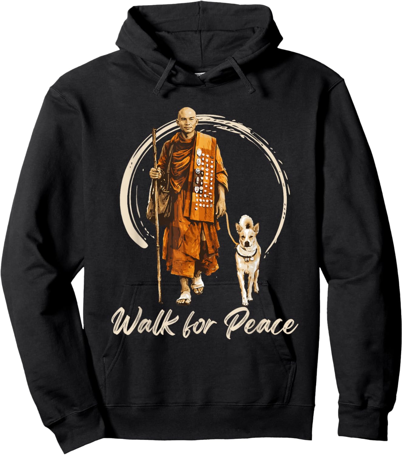 Peace Walking Monks and Aloka Dog Walk for Peace Hoodie - Hoodie | Black