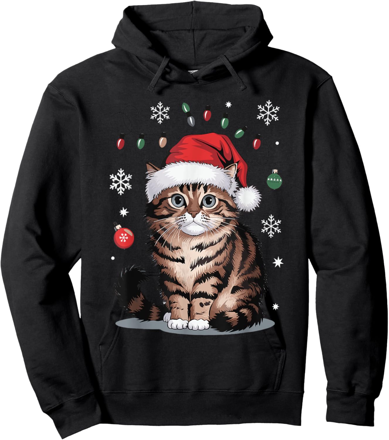 Cat Christmas Hoodie - Hoodie | Black