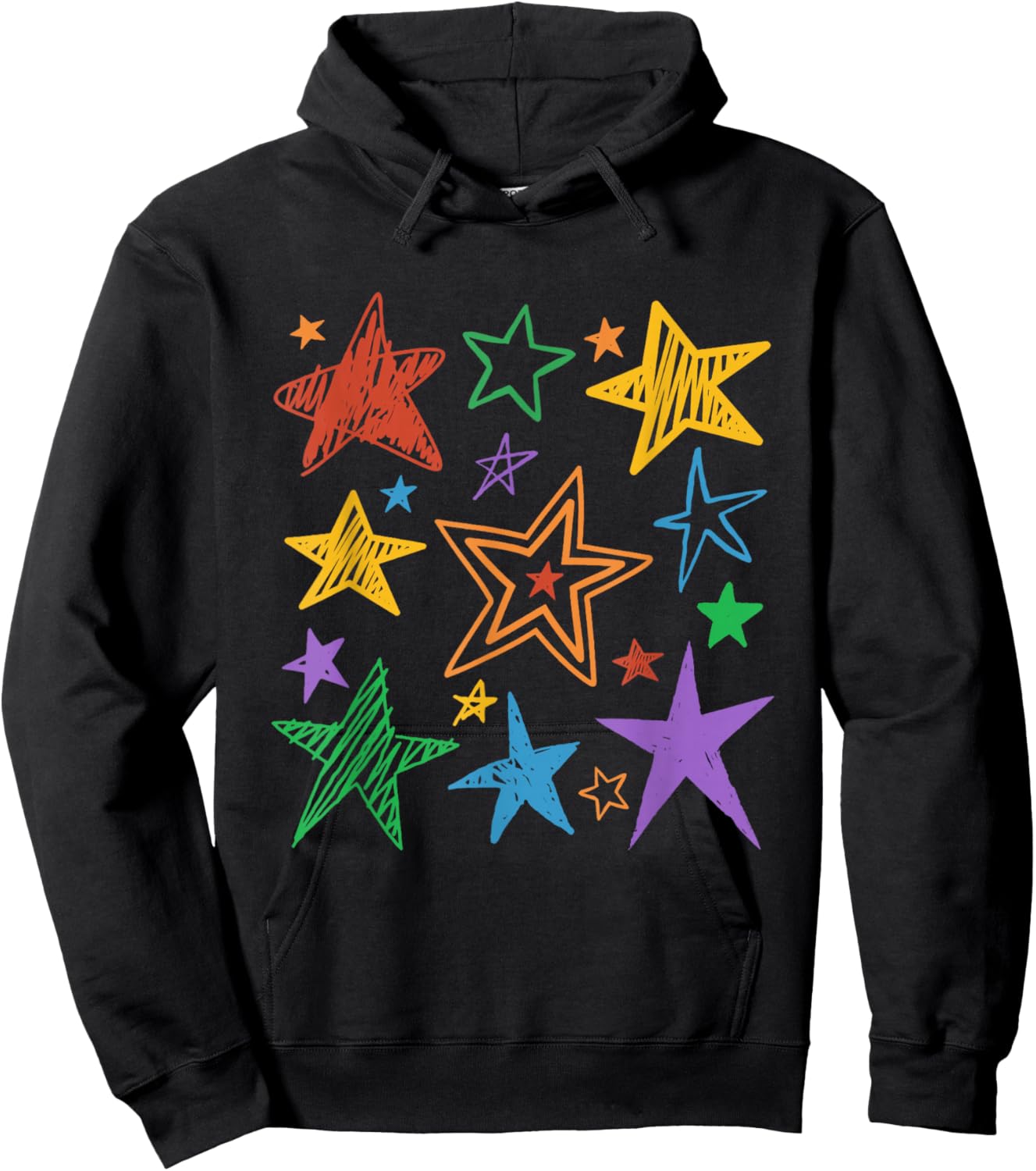 Subtle Pride Month Rainbow Stars LGBTQ LGBT Ally Hoodie - Hoodie | Black