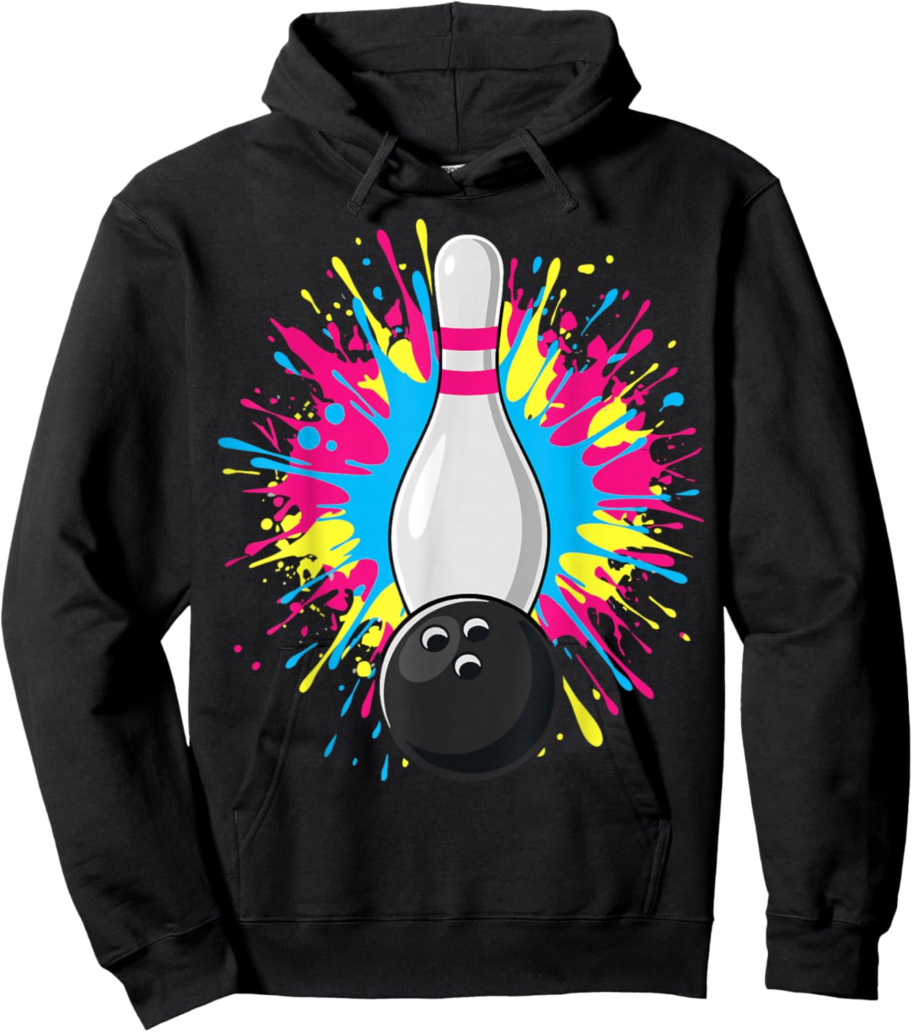 Bowling Colorsplash Ball Pin Hoodie - Hoodie | Black