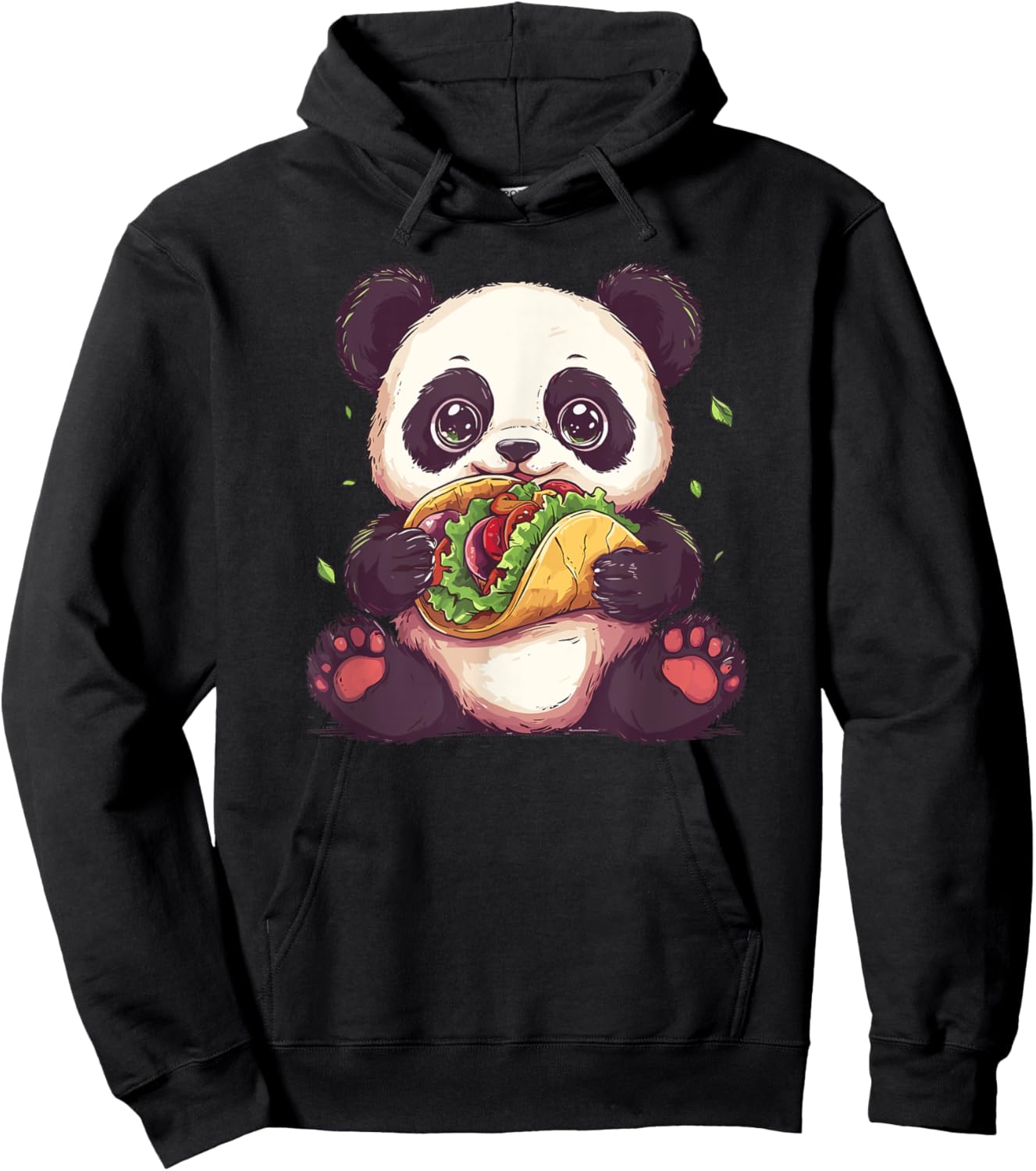 Panda Enjoys Taco Snack Hoodie - Hoodie | Black