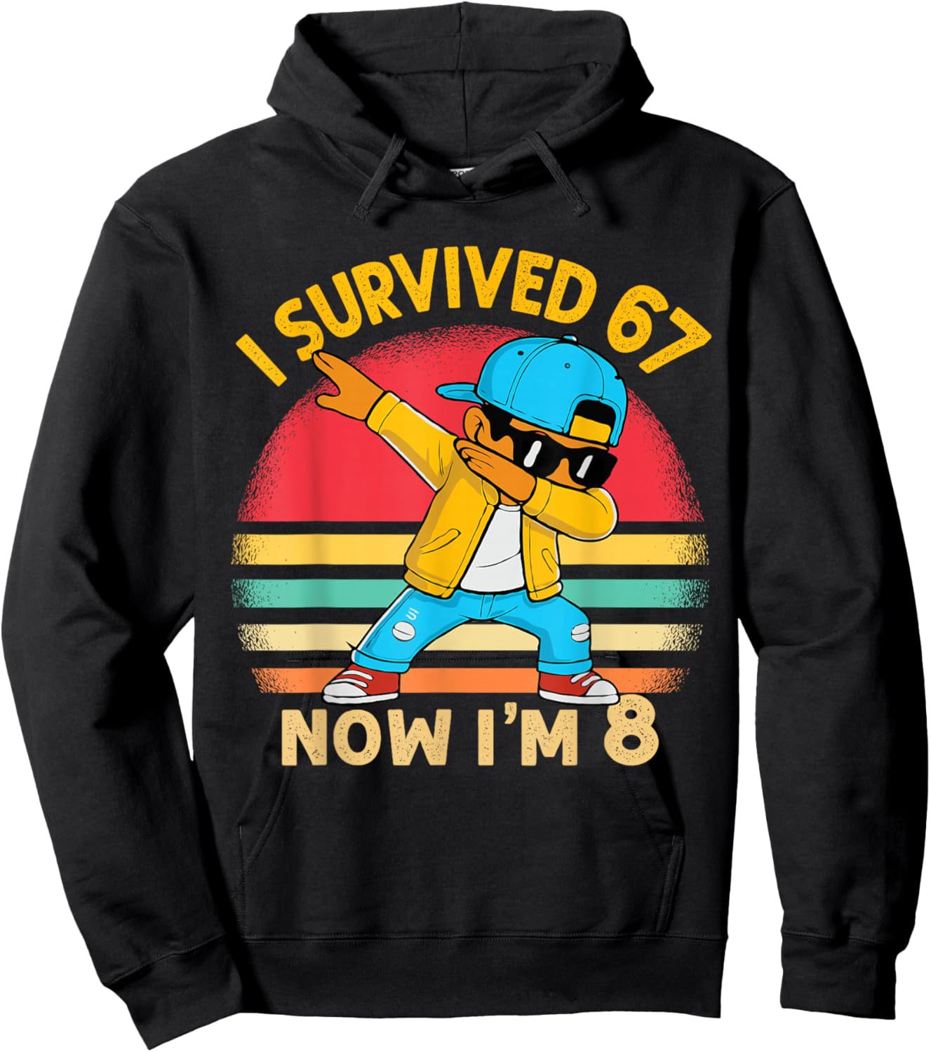 8th Birthday 67 Six Seven Dabbing Boy I'm 8 Year Old Bruh Hoodie - Hoodie | Black