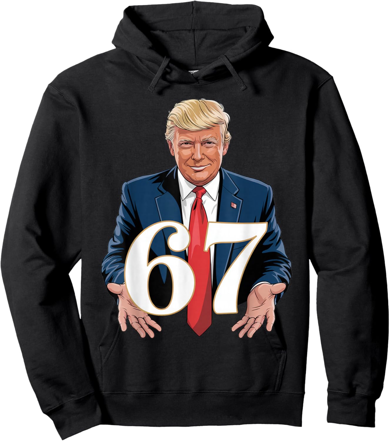 67 Meme Funny Trump 67 Hands Meme Slang 6 7 Hands Hoodie - Hoodie | Black