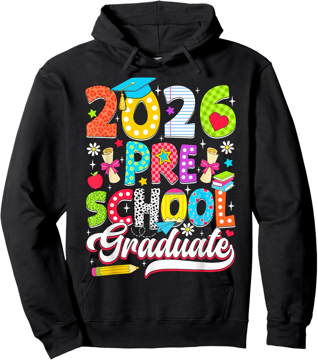 Preschool Graduate 2026 Pre-K Grad Graduation Boy Girl Kid Hoodie - Hoodie | Black