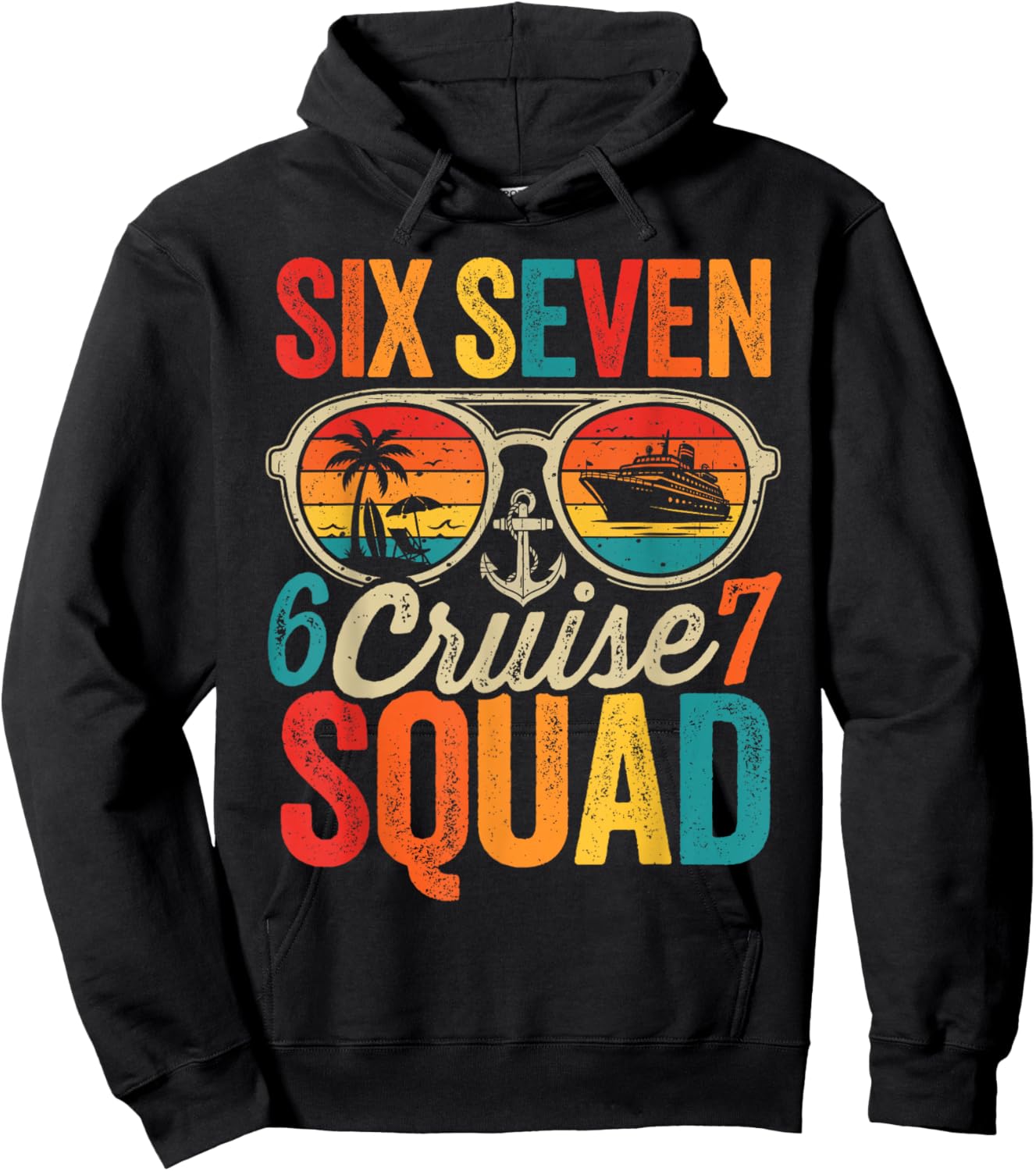 Six Seven Cruise Squad 2026 Summer Cruise 67 Meme Boys Kids Hoodie - Hoodie | Black