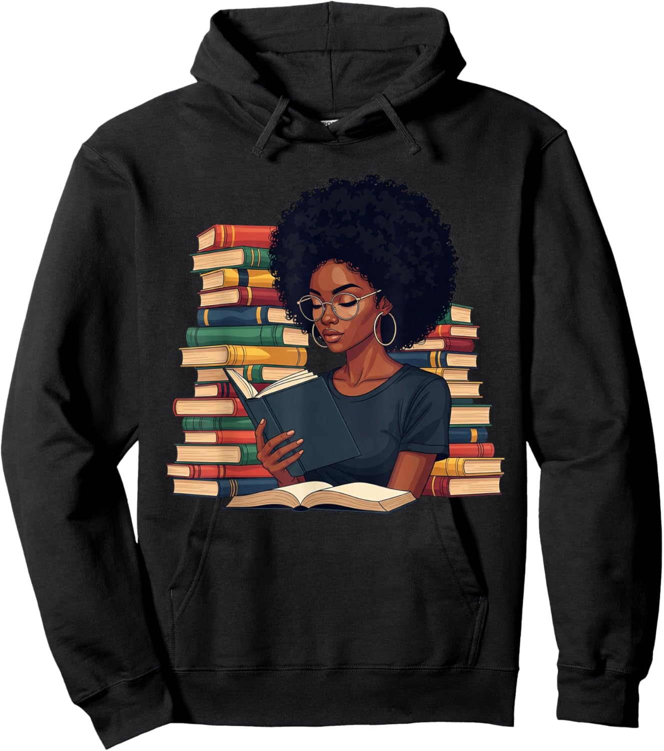 Black History Month Afro Women Girls Book Lover Librarian Hoodie - Hoodie | Black