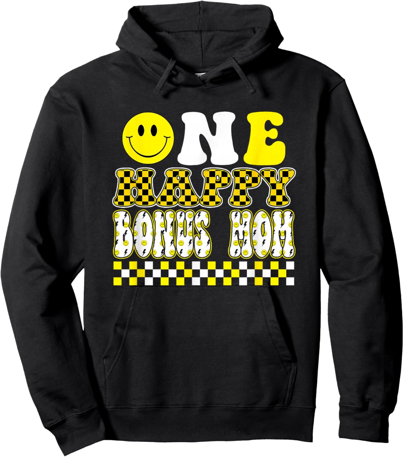 One Happy Dude Bonus Mom 1st Birthday Family Matching Hoodie - Hoodie | Black