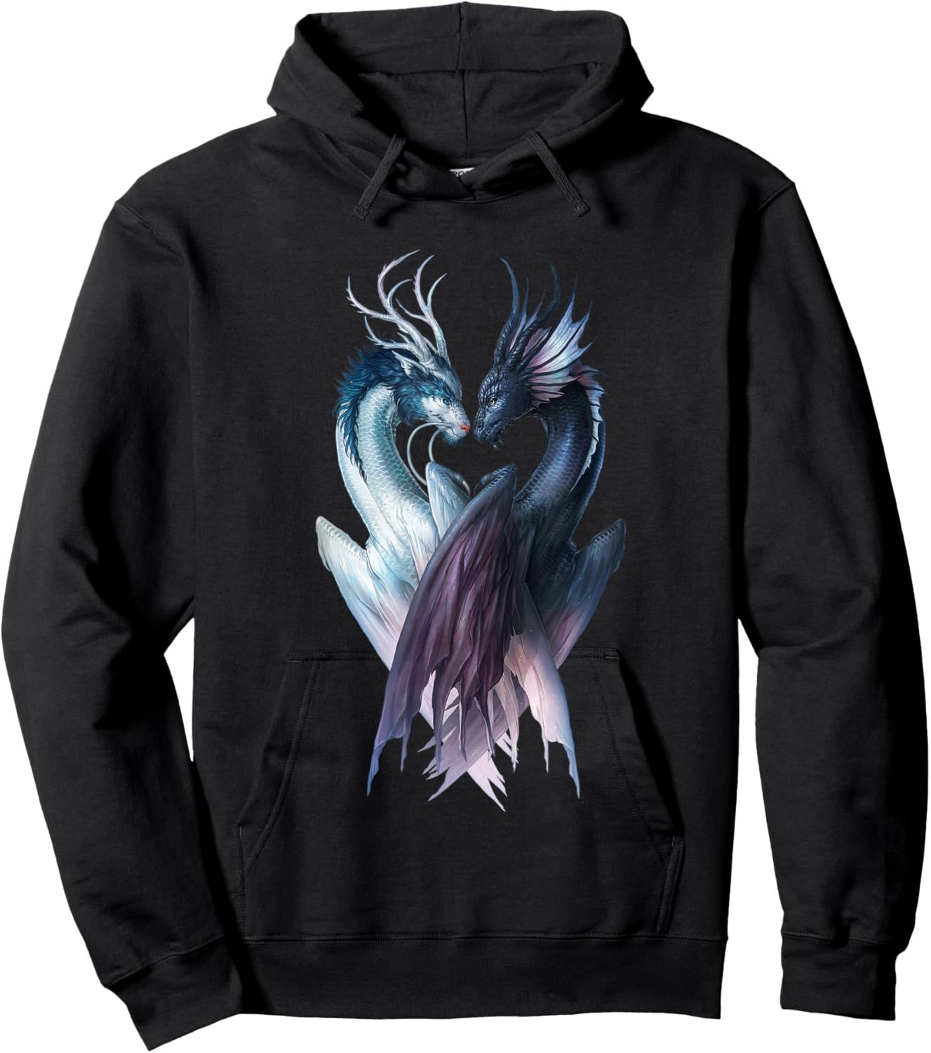 JoJoesArt, Yin Yang Dragon Dragons Hoodie - Hoodie | Black
