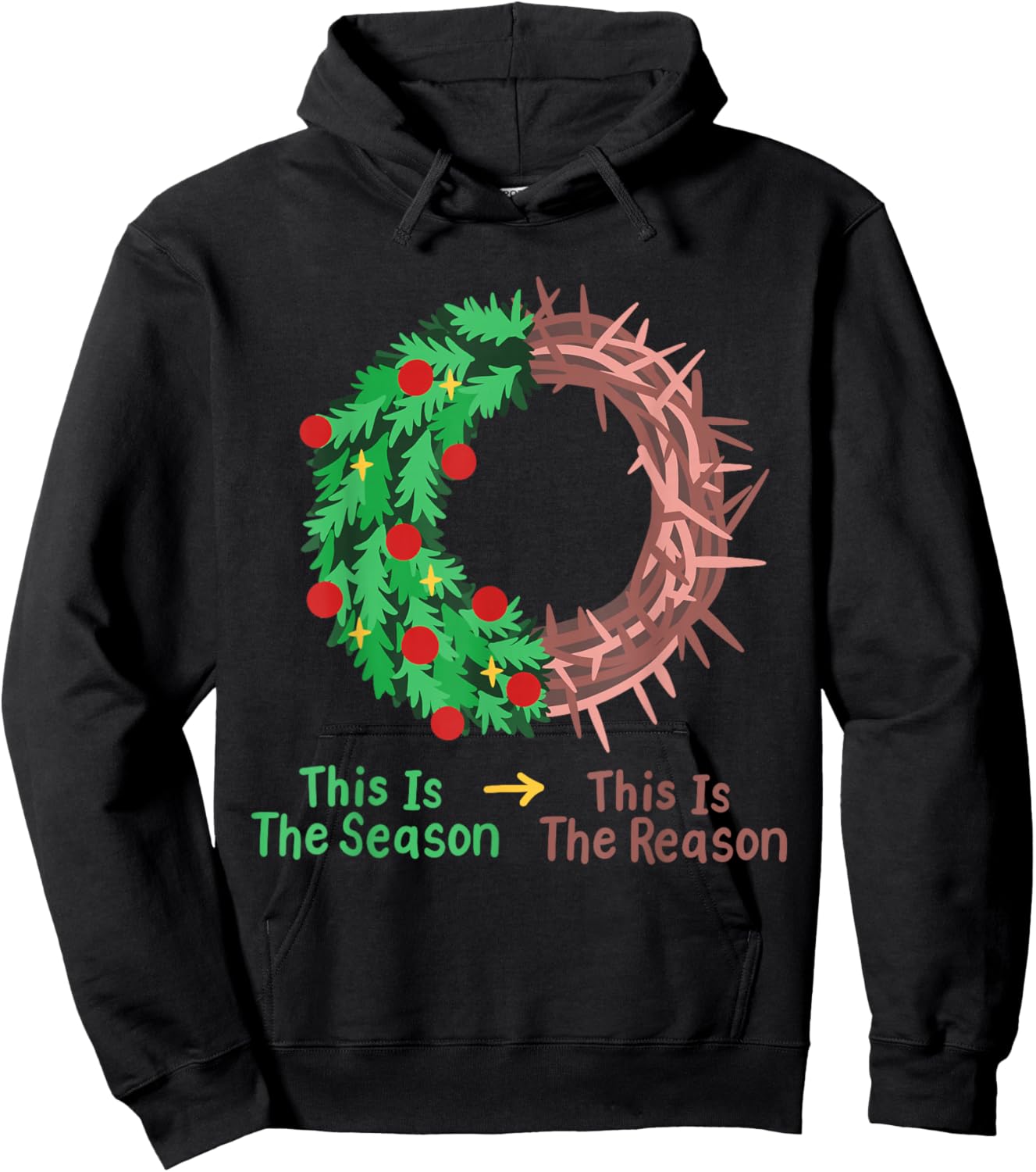 Christian Christmas Jesus This Is The Season The Reason Hoodie - Hoodie | Black