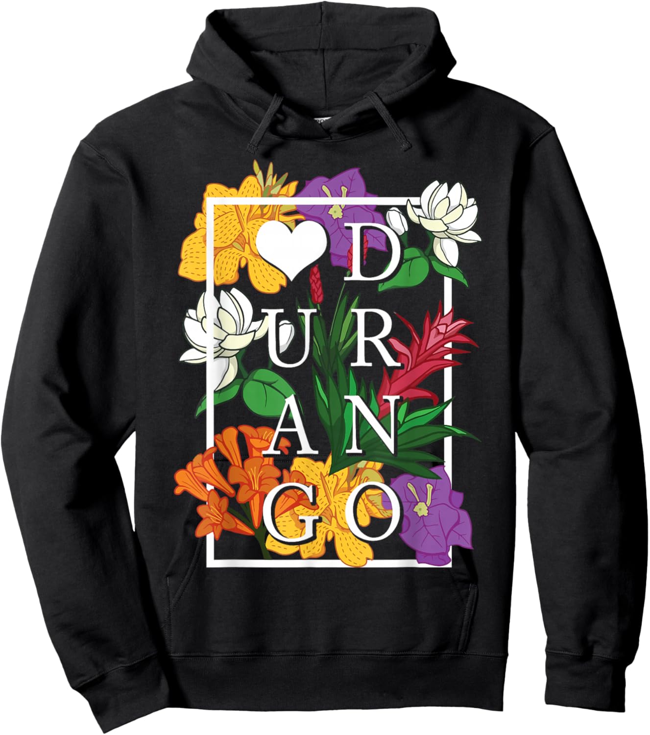 Durango Mexico Wildflower Pride Floral Hoodie - Hoodie | Black