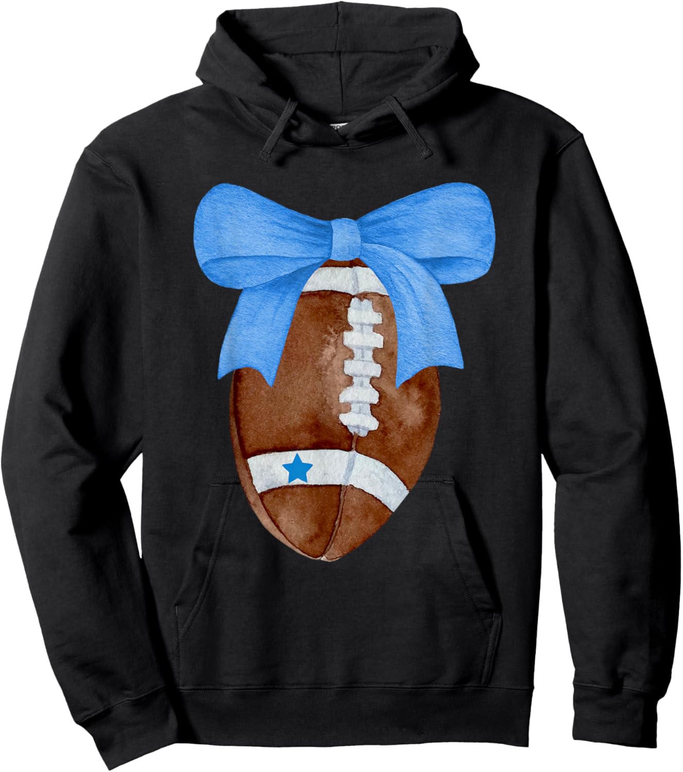 Football Coquette Bow Football Mom Women Girls Kids Dallas Hoodie - Hoodie | Black