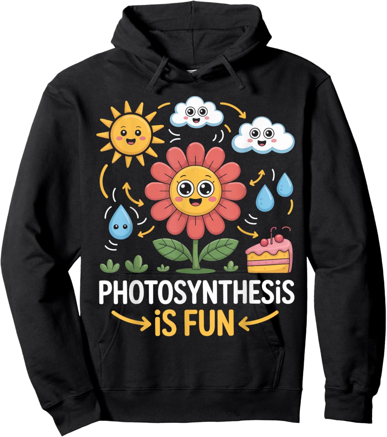 Photosynthesis is Fun Cartoon Plants Teacher Graphic Hoodie - Hoodie | Black