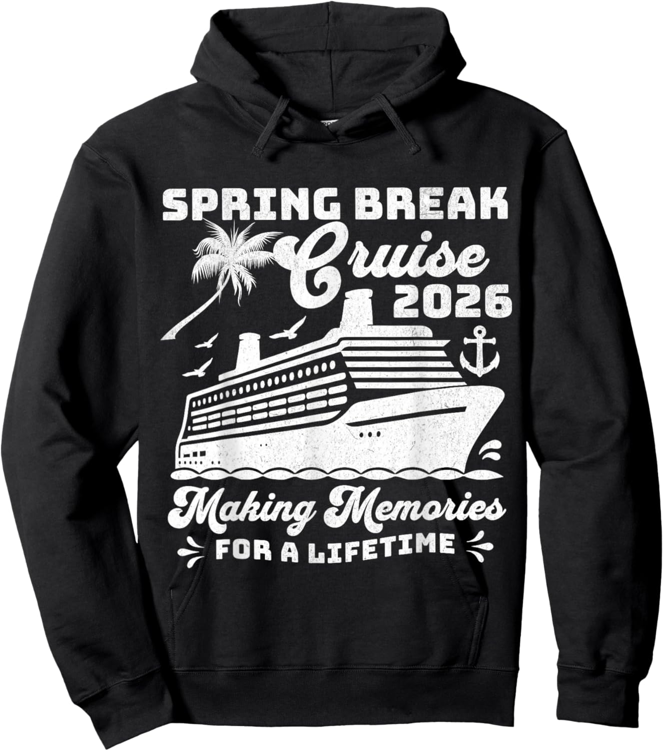 Spring Break Cruise 2026 Matching Family Group Vacation Trip Hoodie - Hoodie | Black