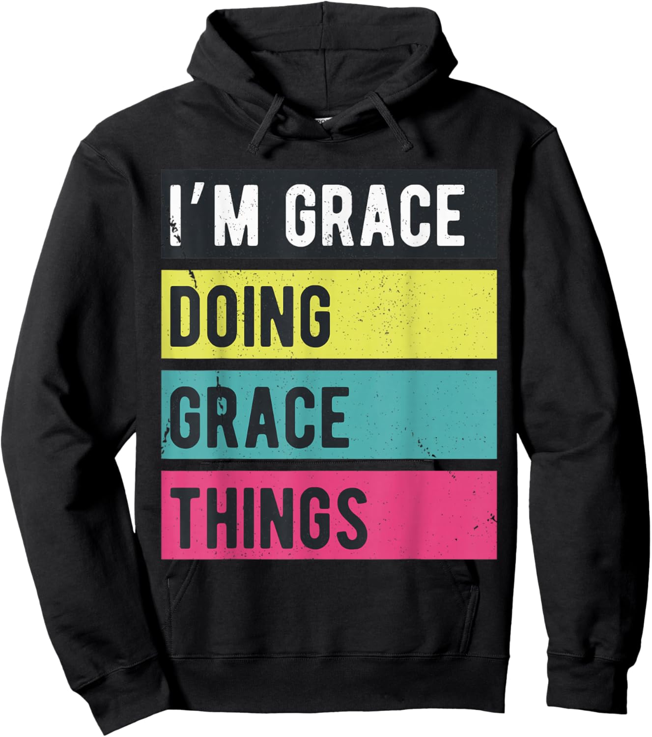 Doing Grace Things Funny Personalized Names Retro Hoodie - Hoodie | Black