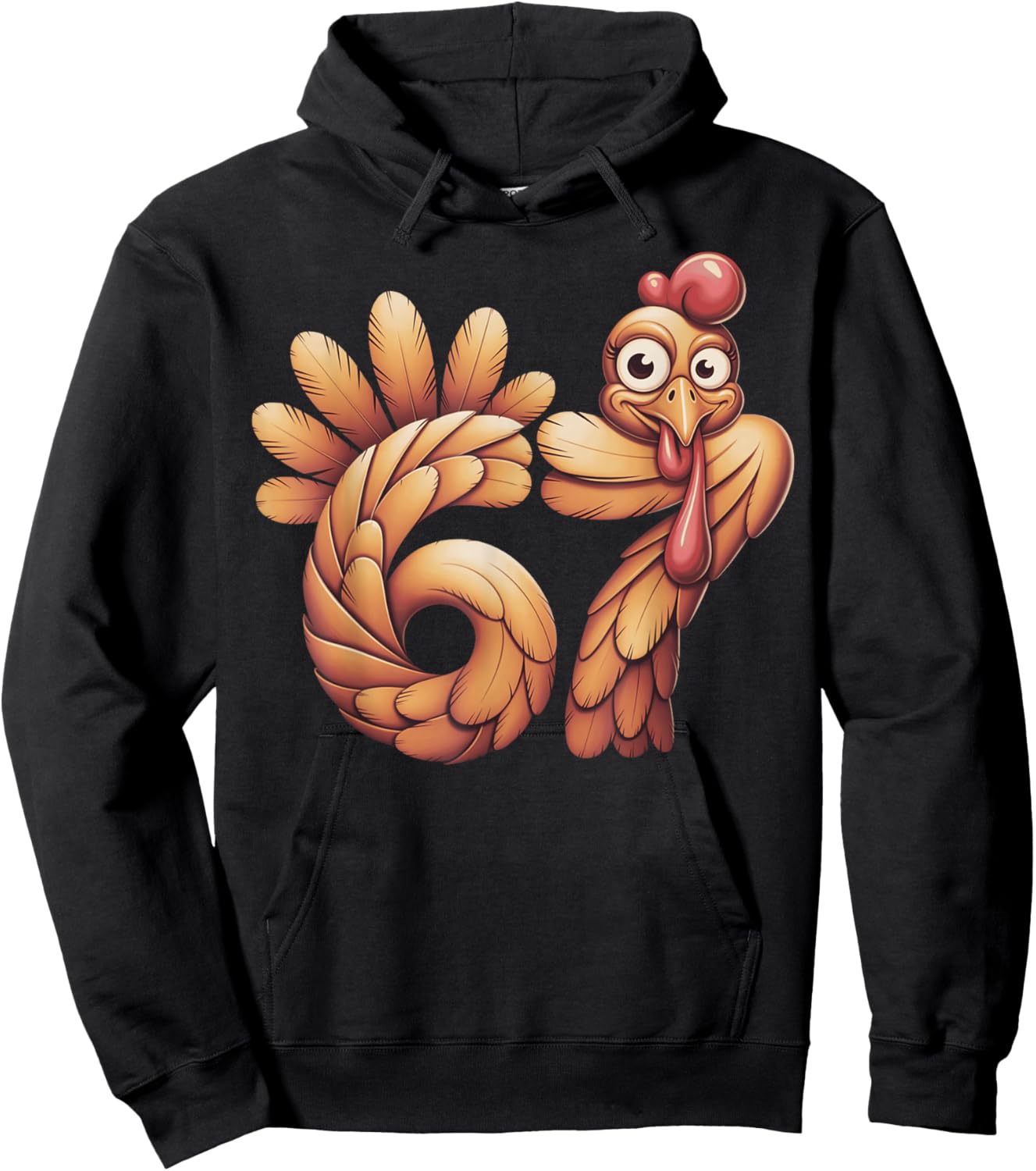 67 Thanksgiving Funny Turkey Hoodie - Hoodie | Black