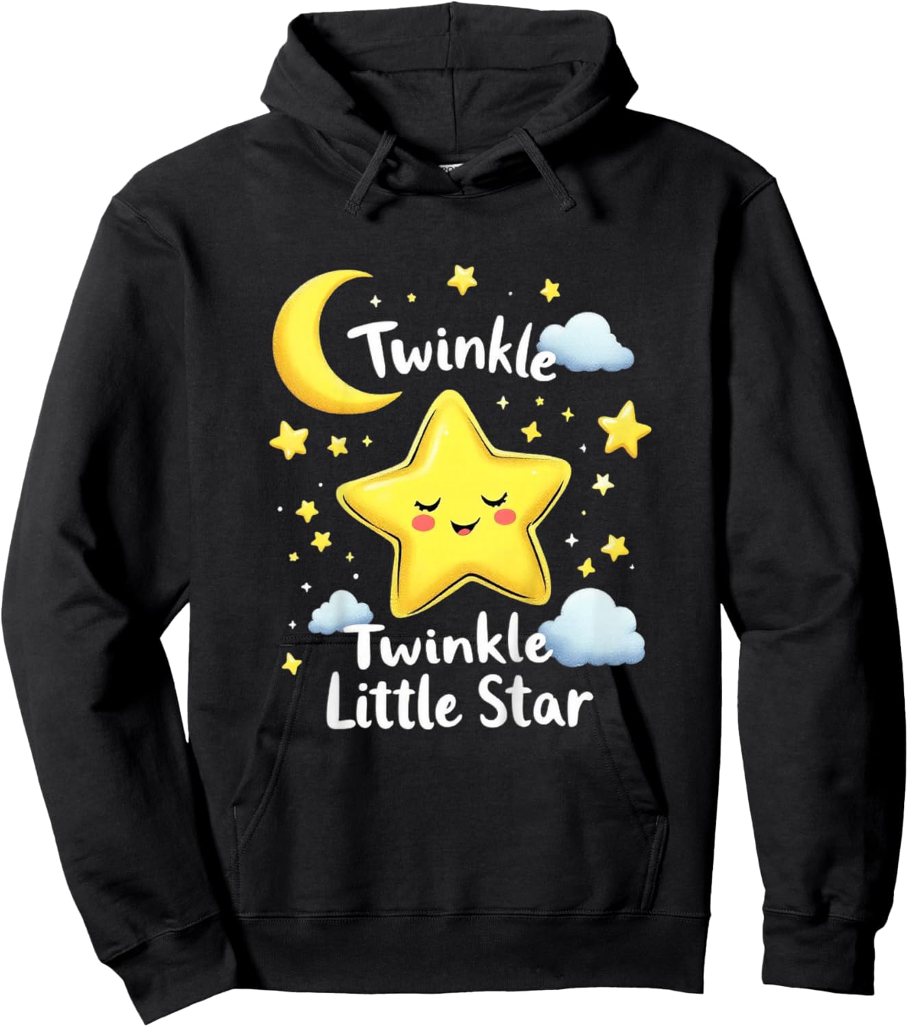 Twinkle Twinkle Little Star Kids – Cute Cartoon Design Hoodie - Hoodie | Black