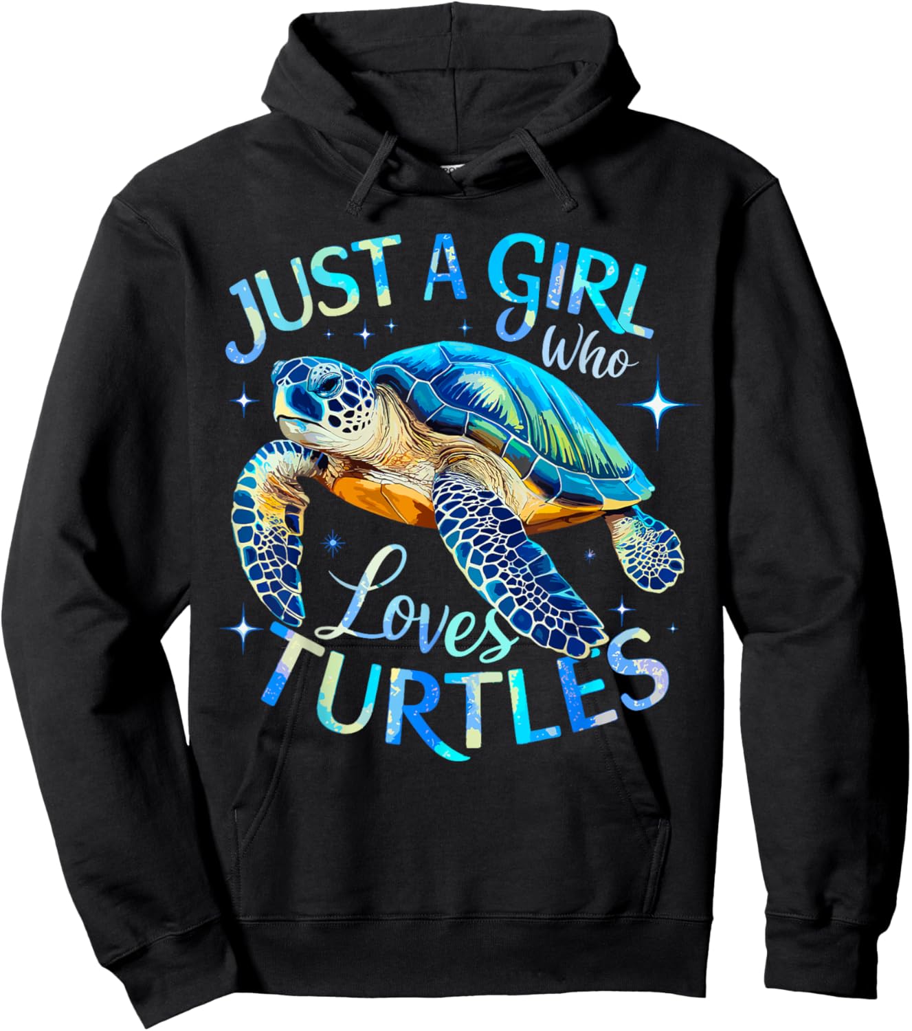 Sea Turtle Just a Girl Who Loves Turtles Hoodie - Hoodie | Black