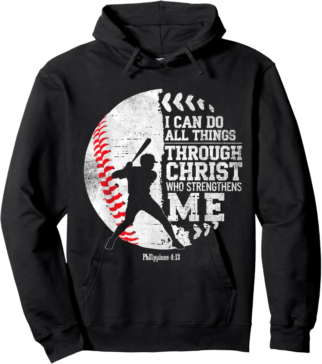 Christian Baseball I Can Do All Things Religious Faith Hoodie - Hoodie | Black