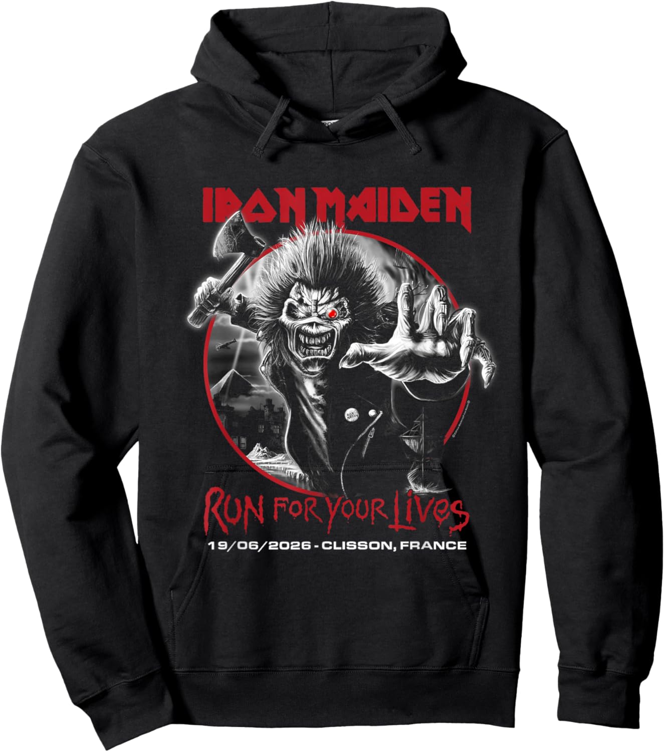 Iron Maiden Run for Your Lives Tour 2026 Clisson Hoodie - Hoodie | Black