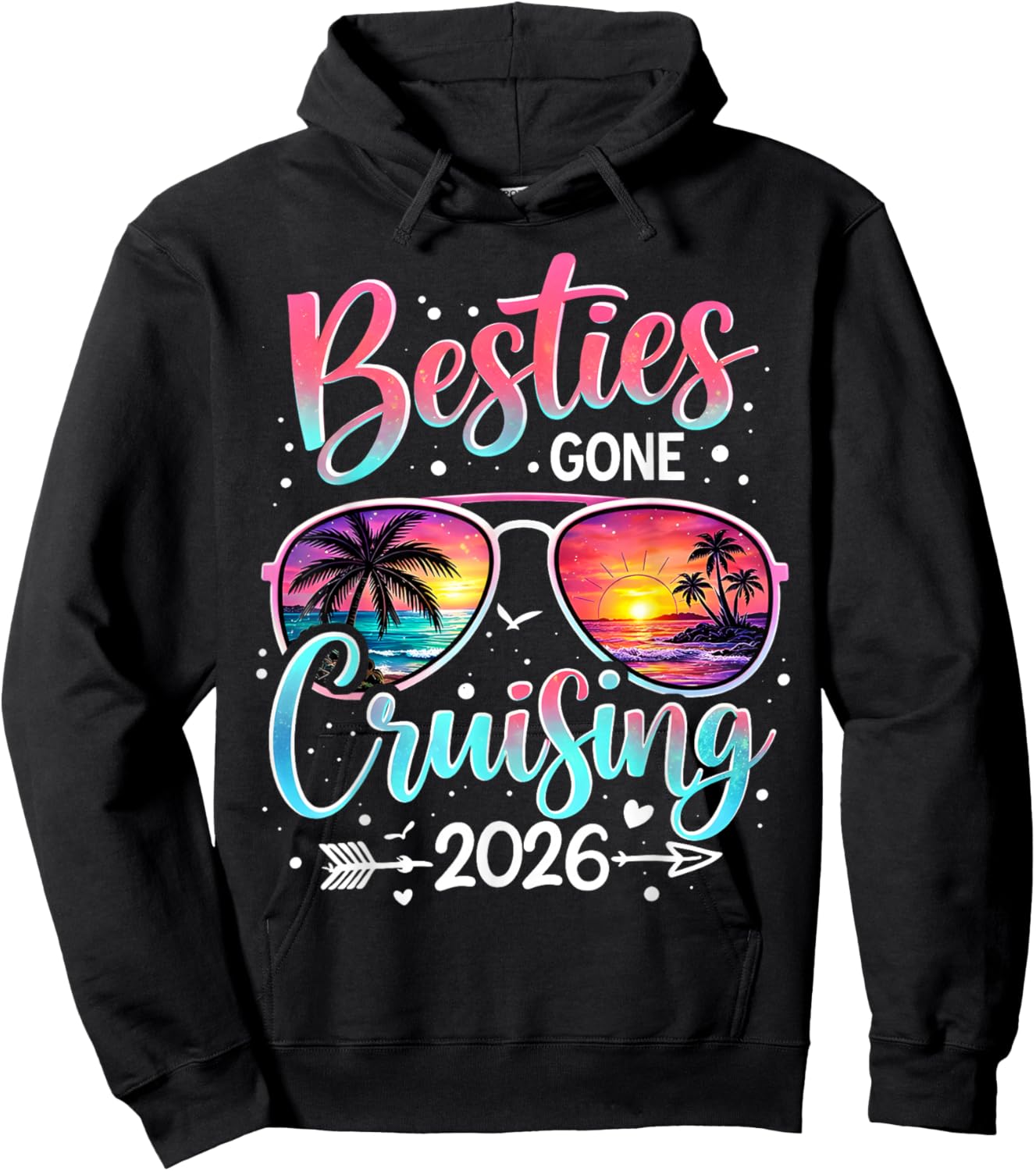 Besties Gone Cruising 2026 Girls Matching Women Cruise Hoodie - Hoodie | Black
