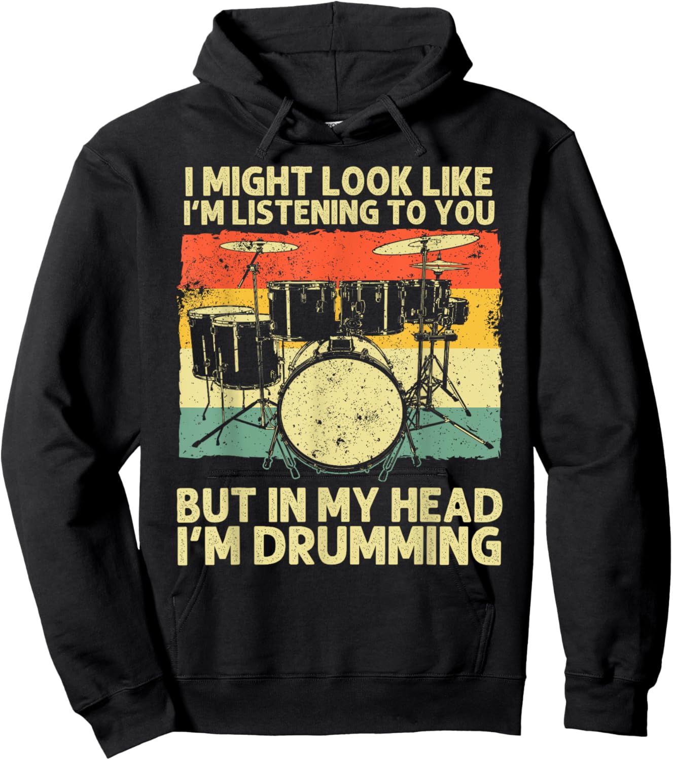 Funny Drummer Design Women Drumline Drumming Drummer Hoodie - Hoodie | Black
