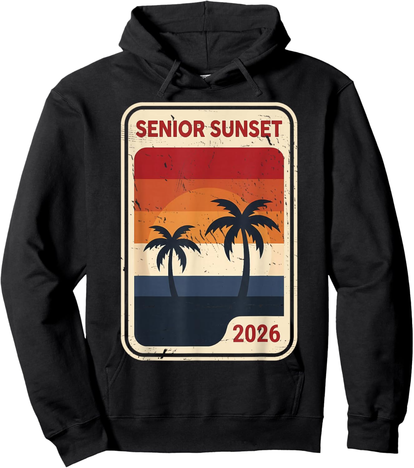 Senior Sunset Retro Graduation Class 2026 Hoodie - Hoodie | Black
