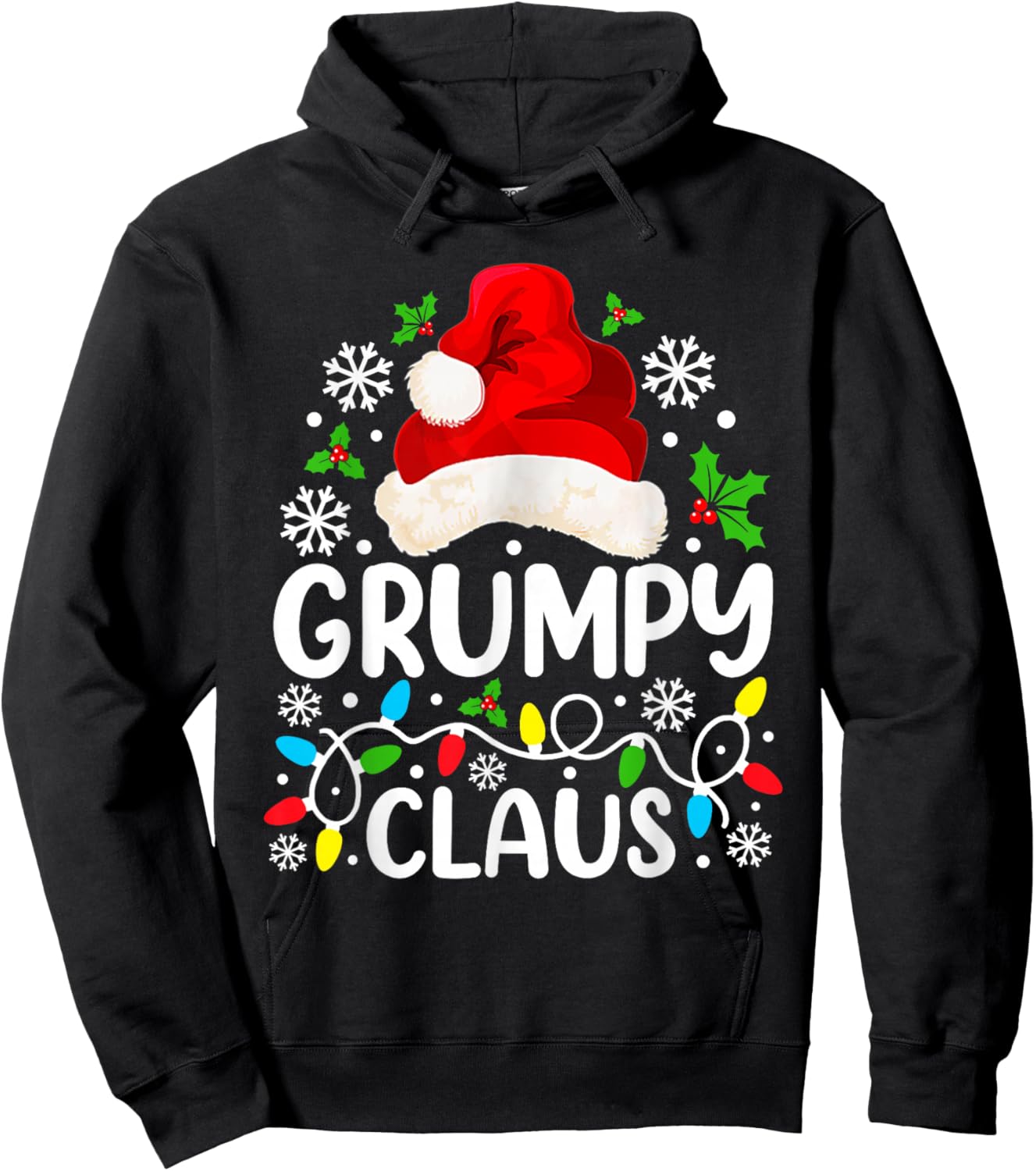 Grumpy Claus Funny Christmas Family Matching Grandpa Hoodie - Hoodie | Black