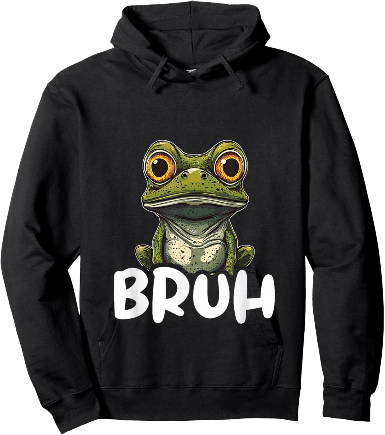 Frog Lover Bruh Funny Frog Hoodie - Hoodie | Black