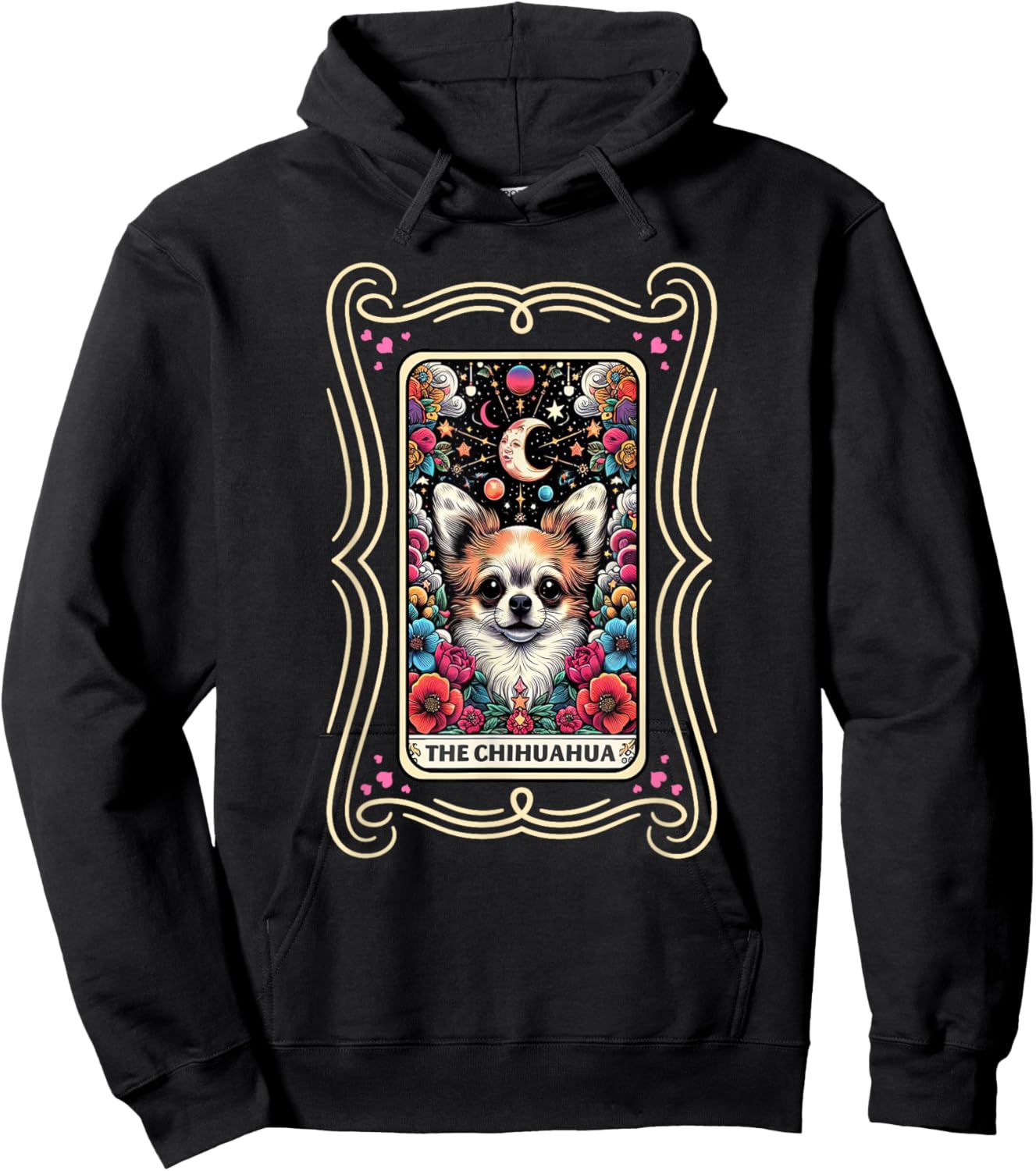 Dog Lover Colorful Tarot Card Chihuahua Graphic Hoodie - Hoodie | Black