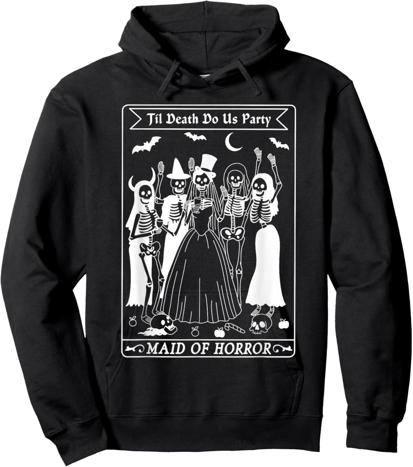Maid Of Honor Gothic Skeleton Bach Crew Bachelorette Party Hoodie - Hoodie | Black