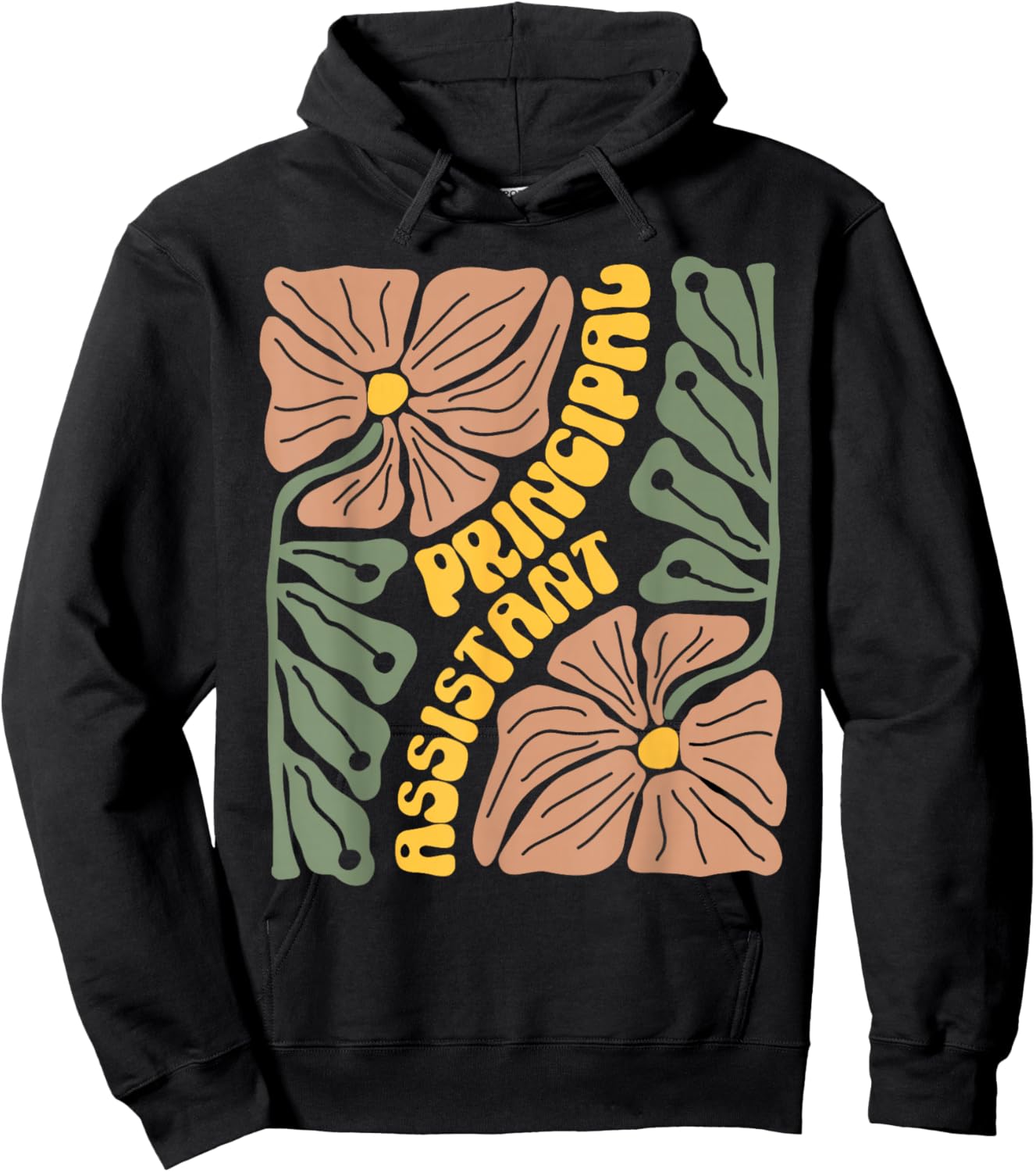 Boho Floral Assistant Principal Teacher School Worker Job Hoodie - Hoodie | Black