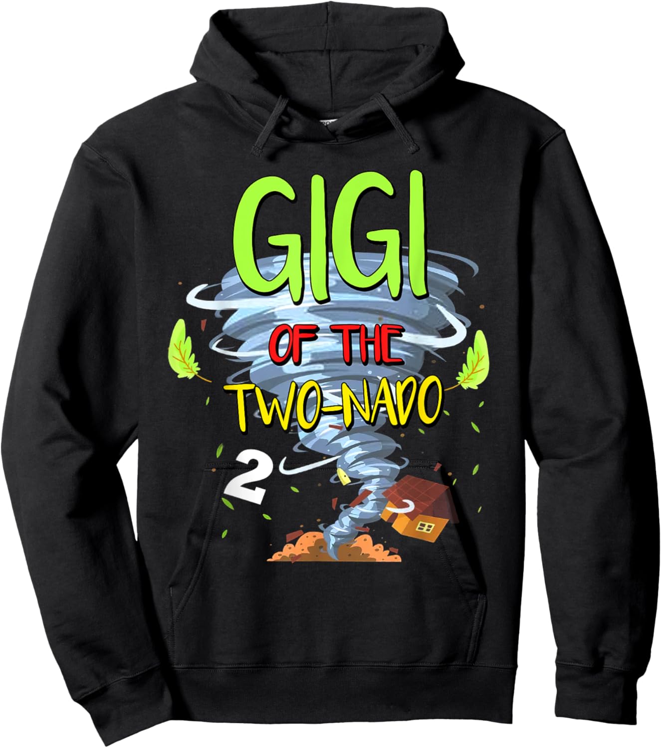 Gigi of the Two-nado Tornado Theme 2nd Birthday Party Hoodie - Hoodie | Black