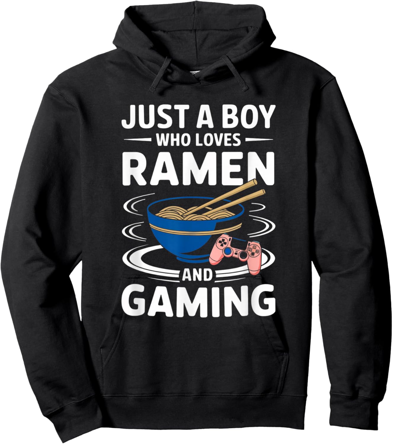 Just A Boy Who Loves Ramen and Gaming Japan Noodles Anime Hoodie - Hoodie | Black