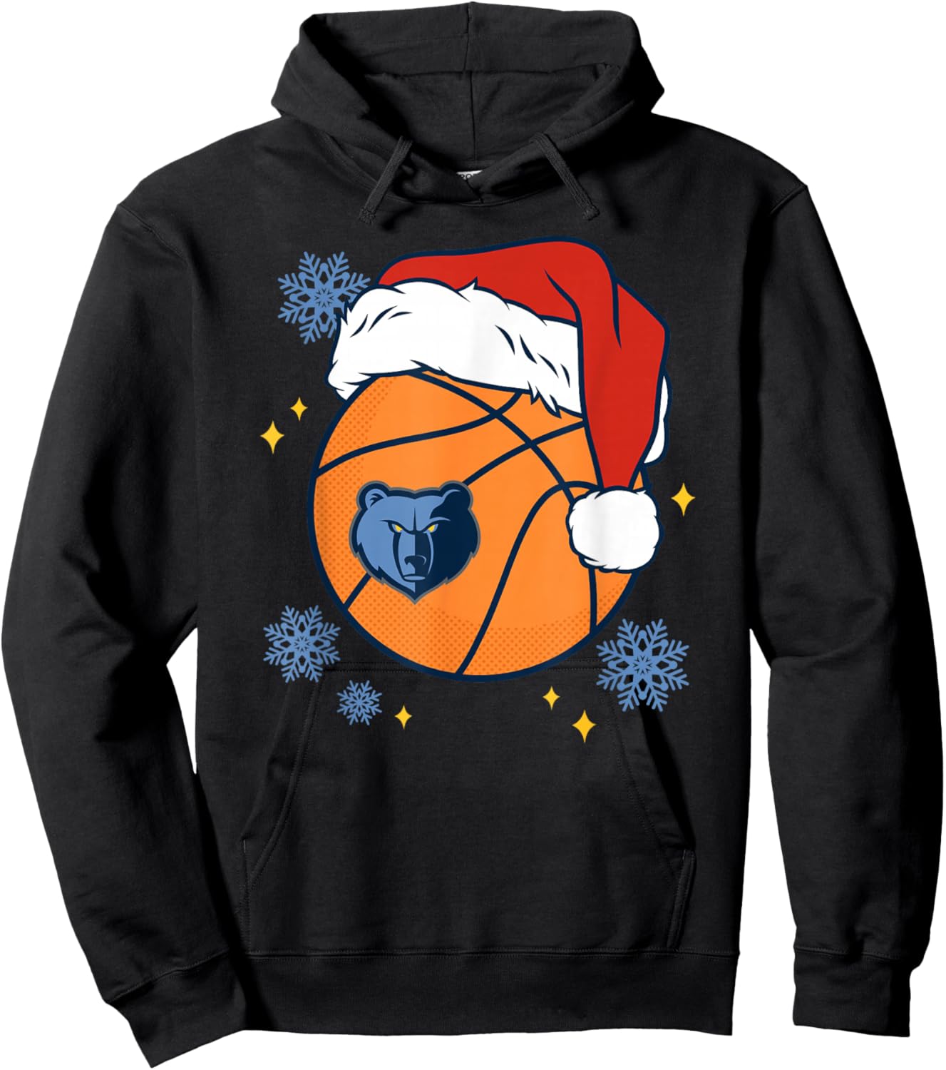 NBA Memphis Grizzlies Christmas Santa Hat Ball Hoodie - Hoodie | Black