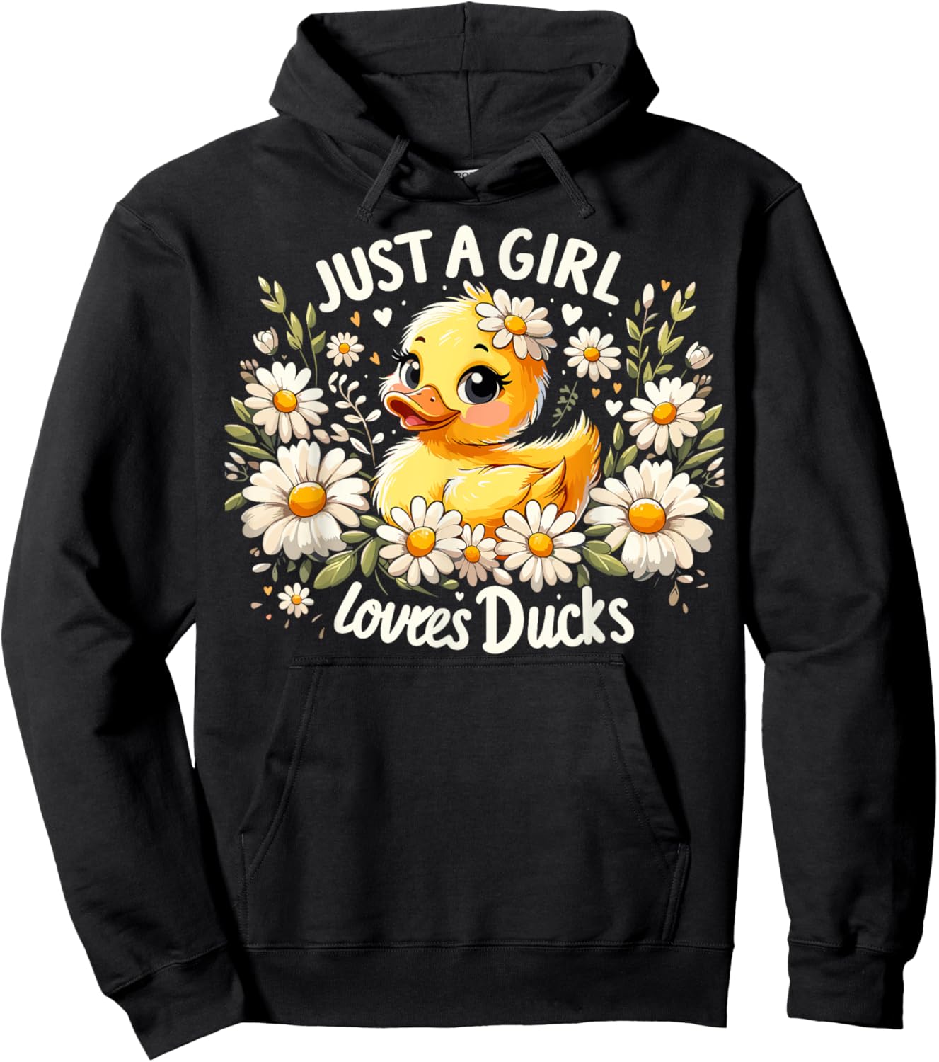 Just A Girl Who Loves Ducks Cute Duck Hoodie - Hoodie | Black