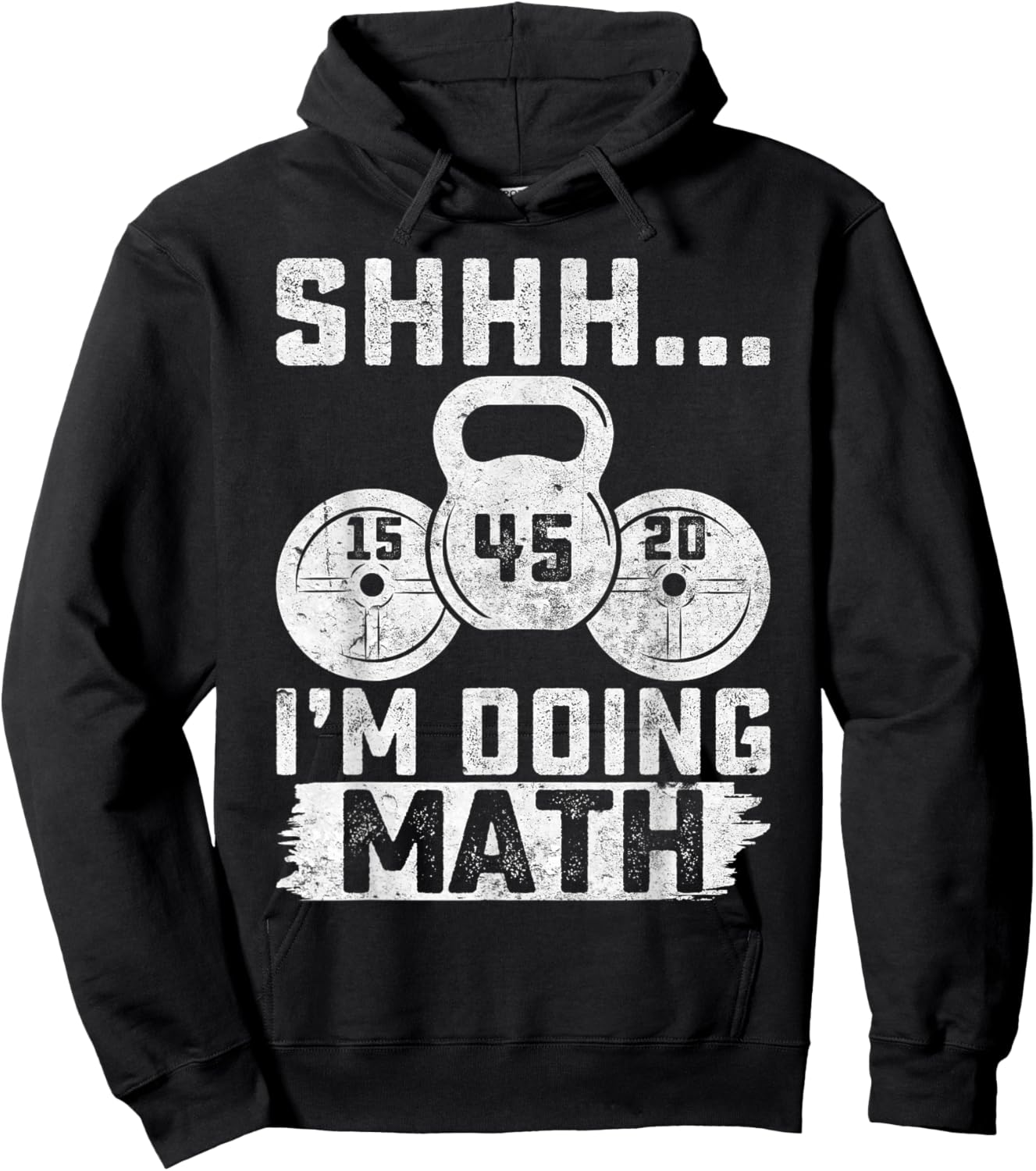 Shhh I'm Doing Math Funny Weight Lifting Workout Training Hoodie - Hoodie | Black