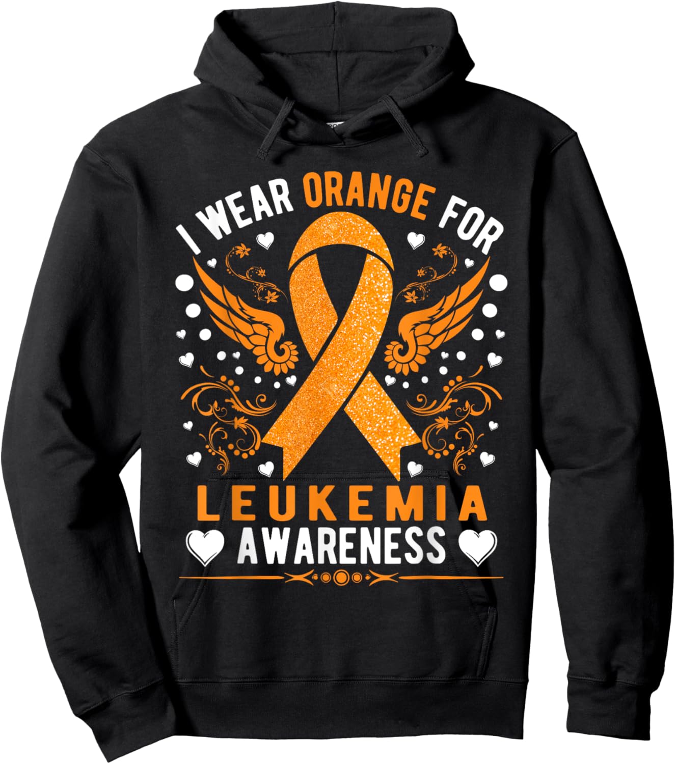 I Wear Orange For Leukemia Awareness Hoodie - Hoodie | Black