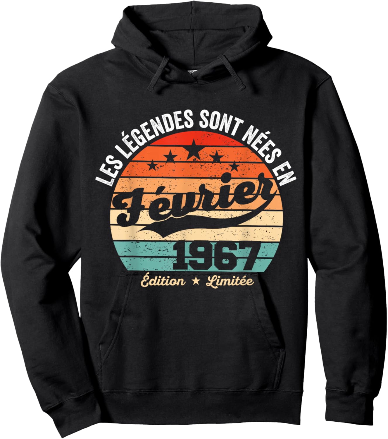 Legends Are Born in February 1967 59th Birthday Hoodie - Hoodie | Black