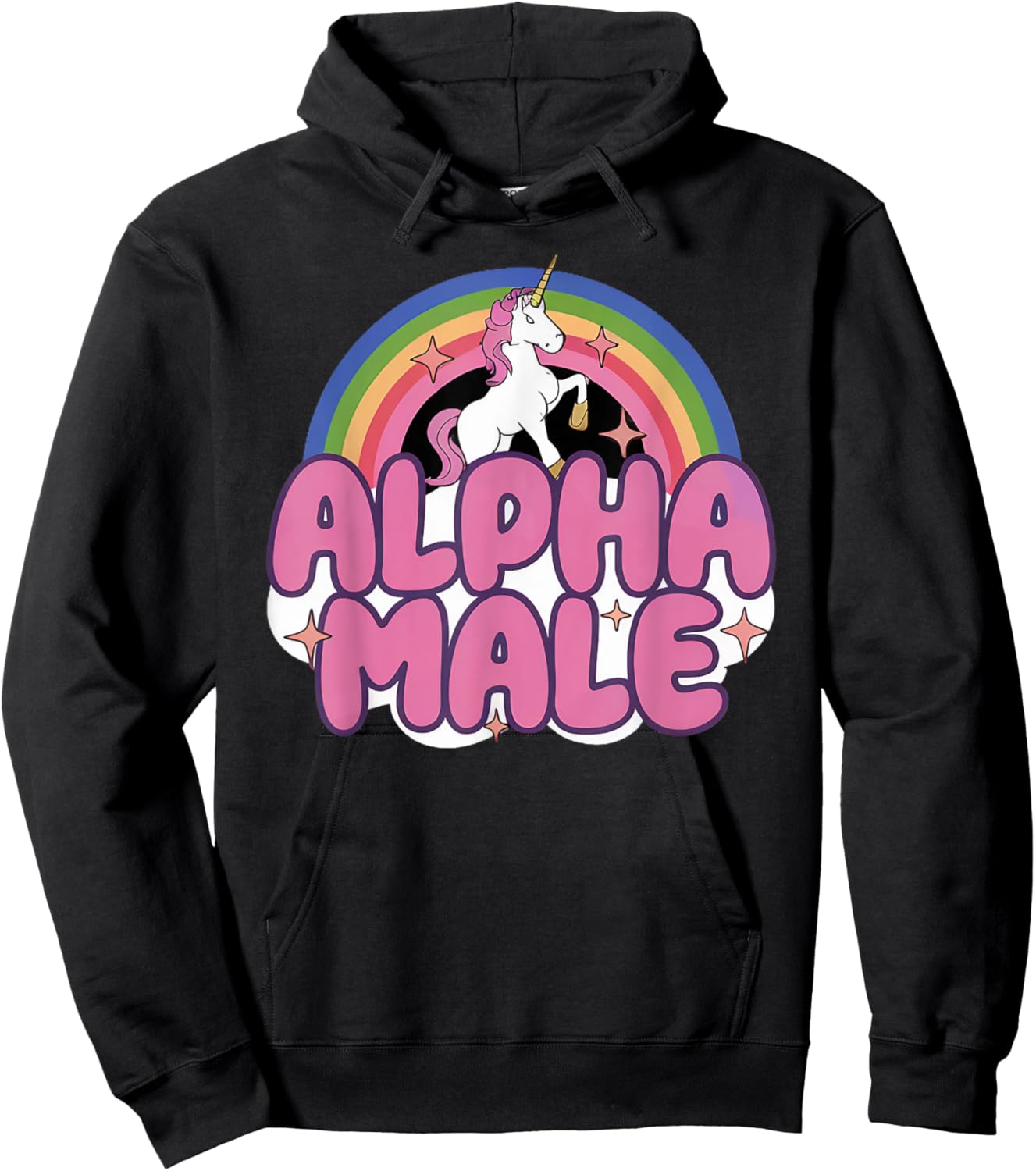 Alpha Male Rainbow Unicorn Funny Oddly Specific Dank Meme Hoodie - Hoodie | Black