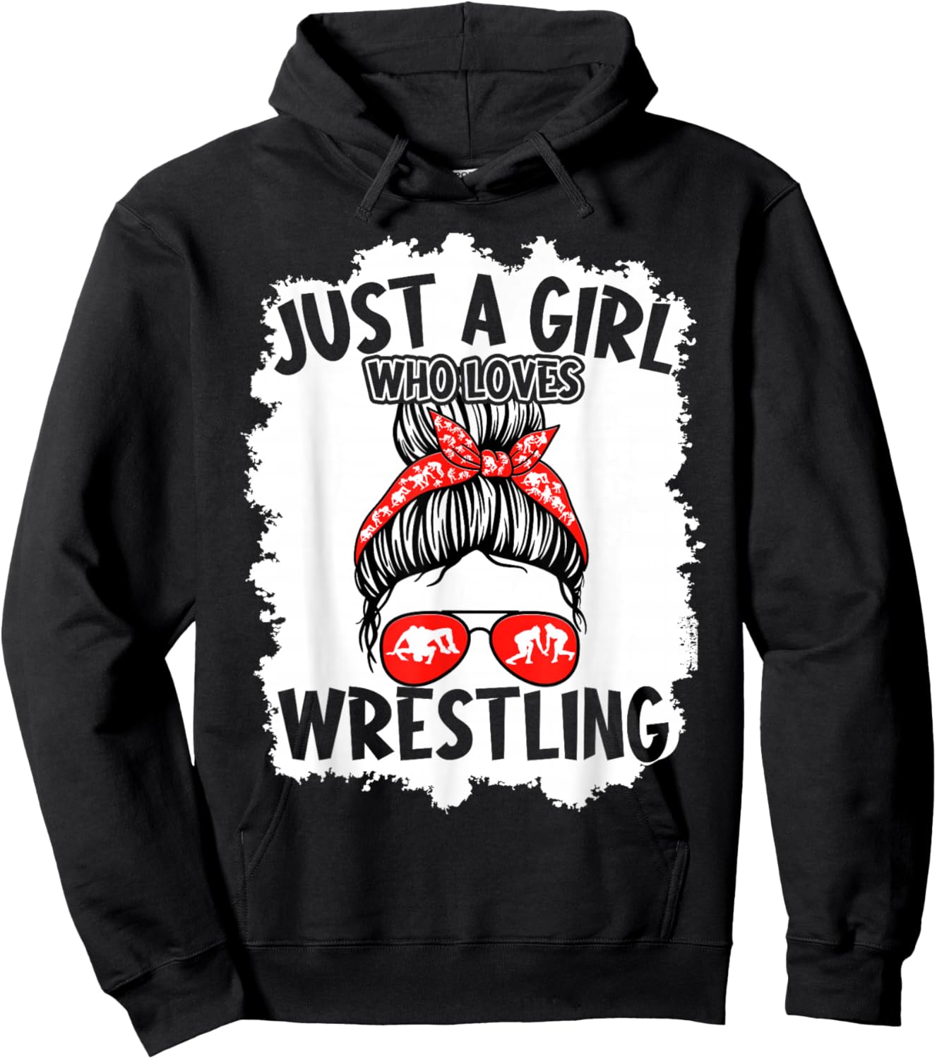 Just A Girl Who Loves Wrestling Wrestler Girls Kids Hoodie - Hoodie | Black