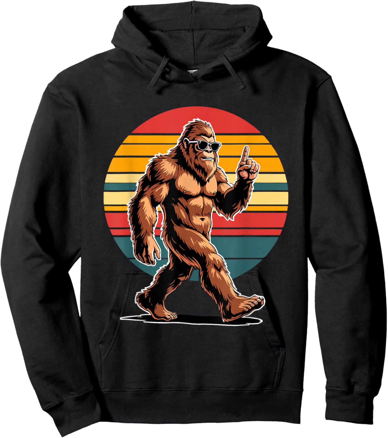 Bigfoot with Sunglasses Cryptid & Funny Sasquatch Hoodie - Hoodie | Black