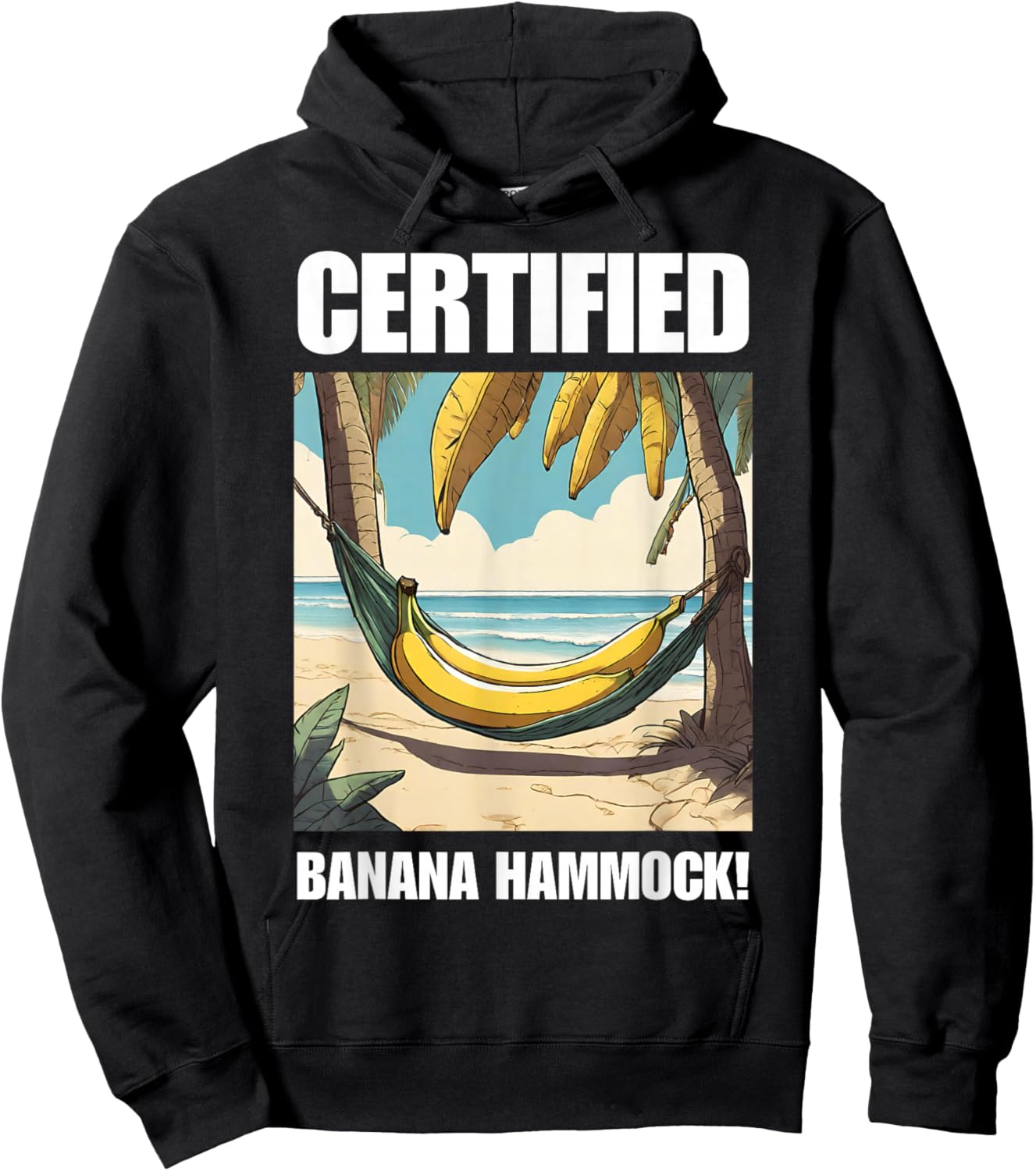 Funny Banana Hammock And Swimming Pool Bananas Hoodie - Hoodie | Black