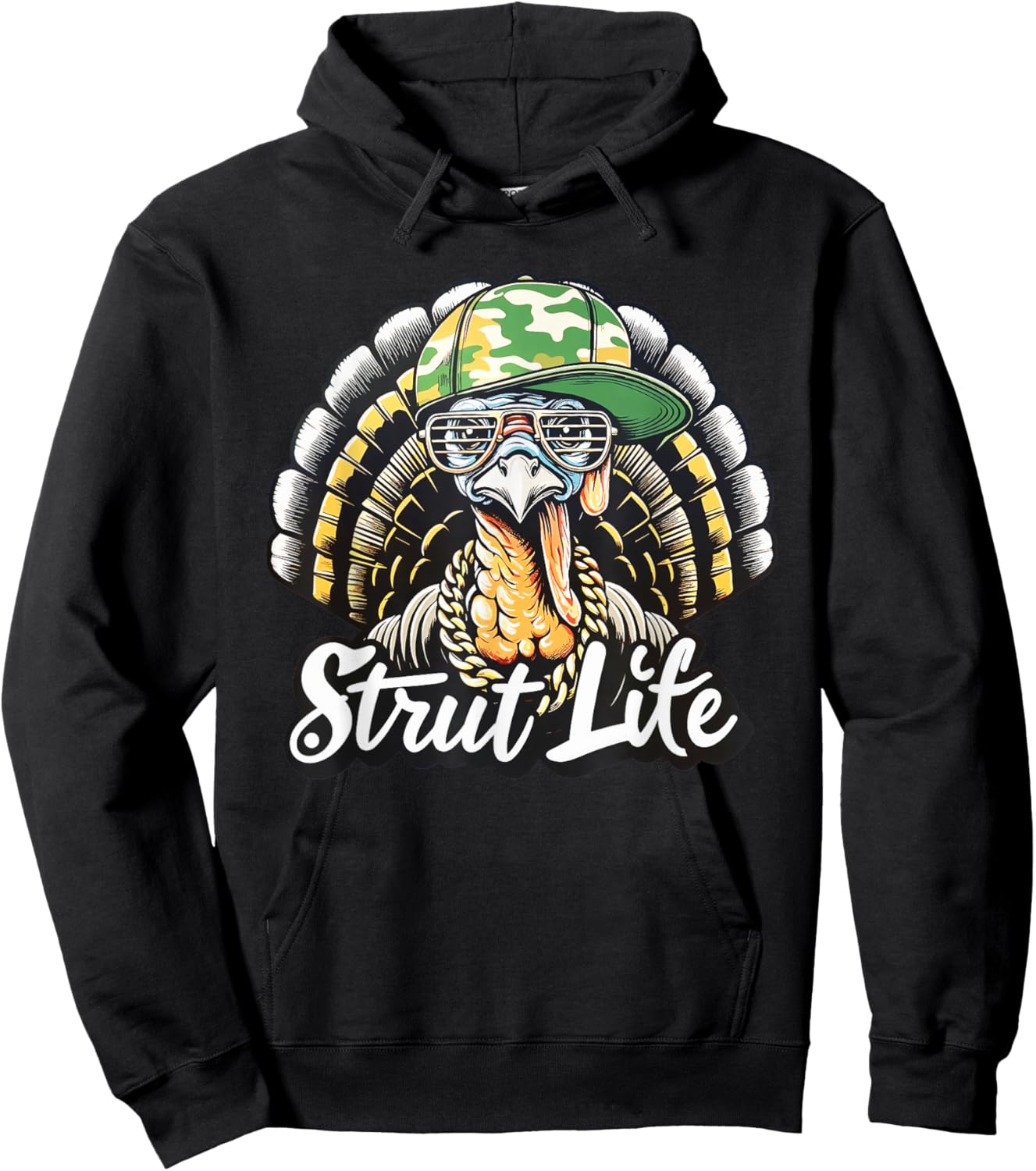 Turkey Hunting Strut Life Hunter Thanksgiving Gift Hoodie - Hoodie | Black