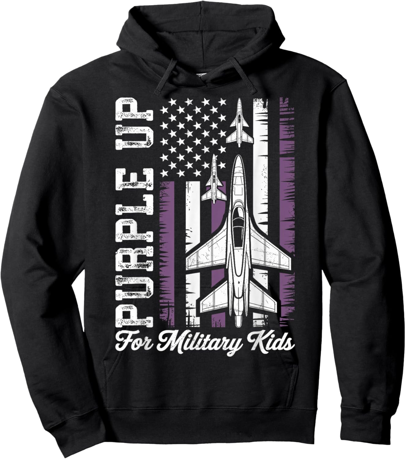 Purple Up for Military Kids Military Child Month Hoodie - Hoodie | Black