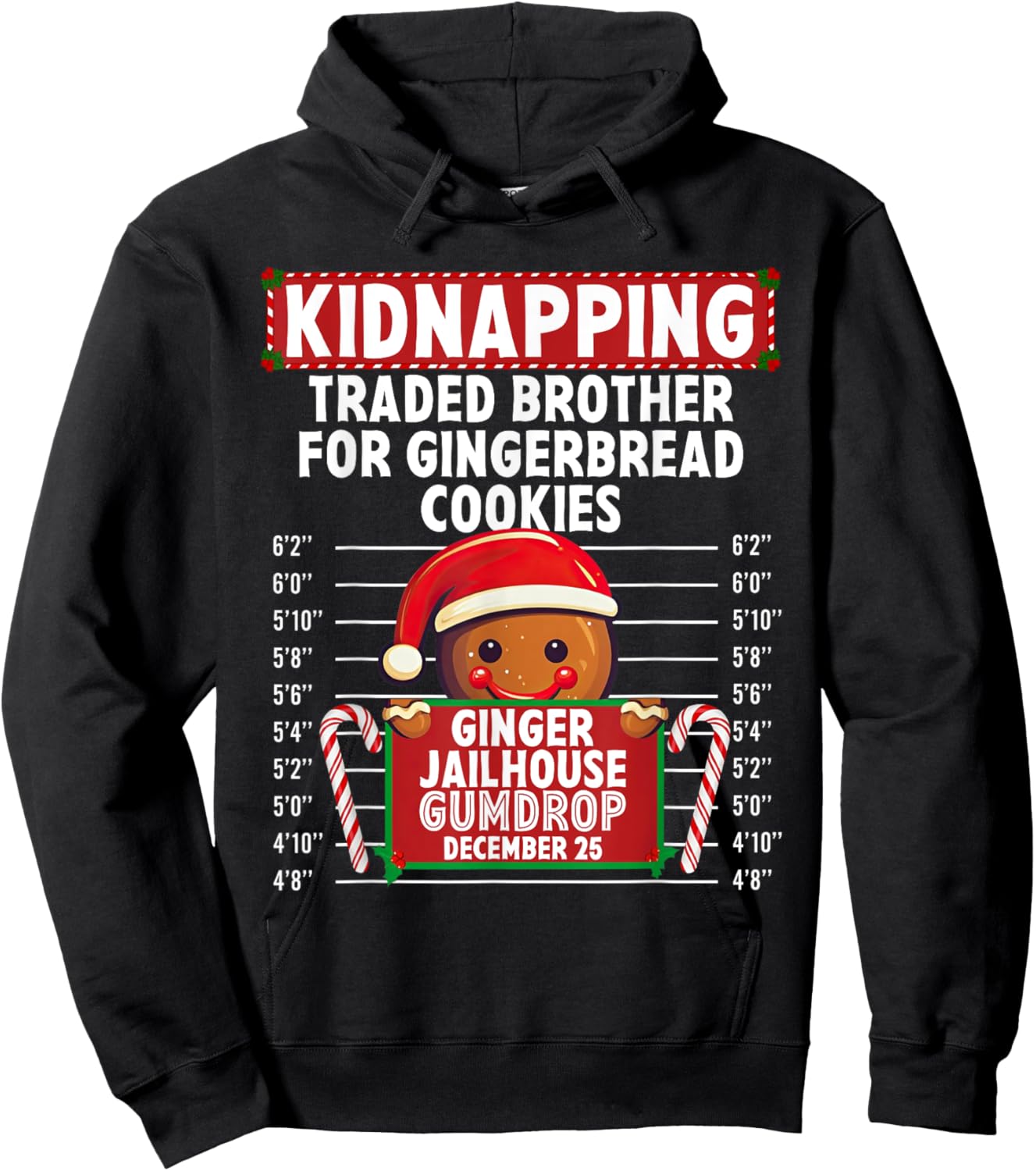 Kidnapping Ginger Jailhouse Christmas Gingerbread Holiday Hoodie - Hoodie | Black