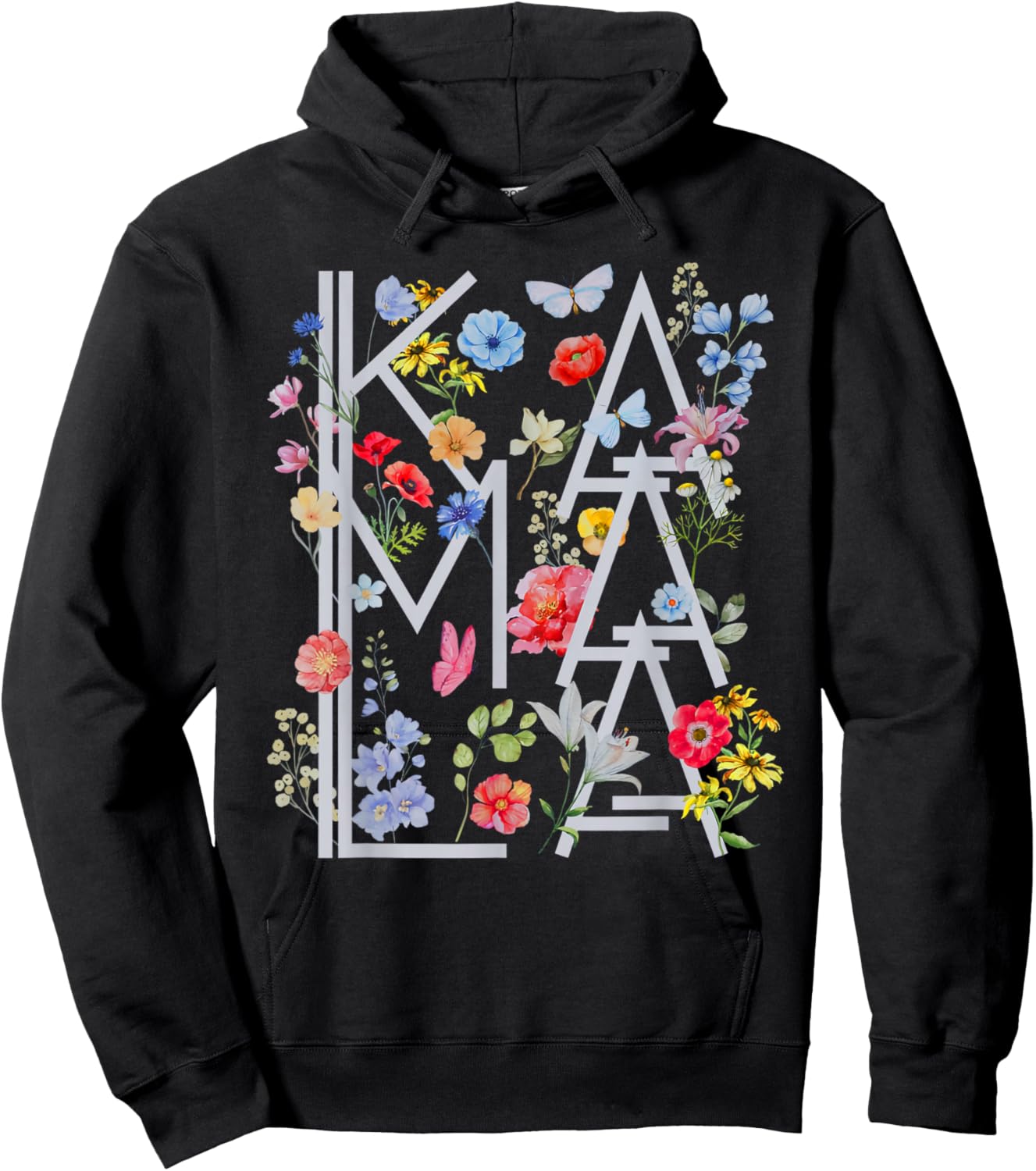 Kamala Harris Vintage Floral Feminine First Female President Hoodie - Hoodie | Black