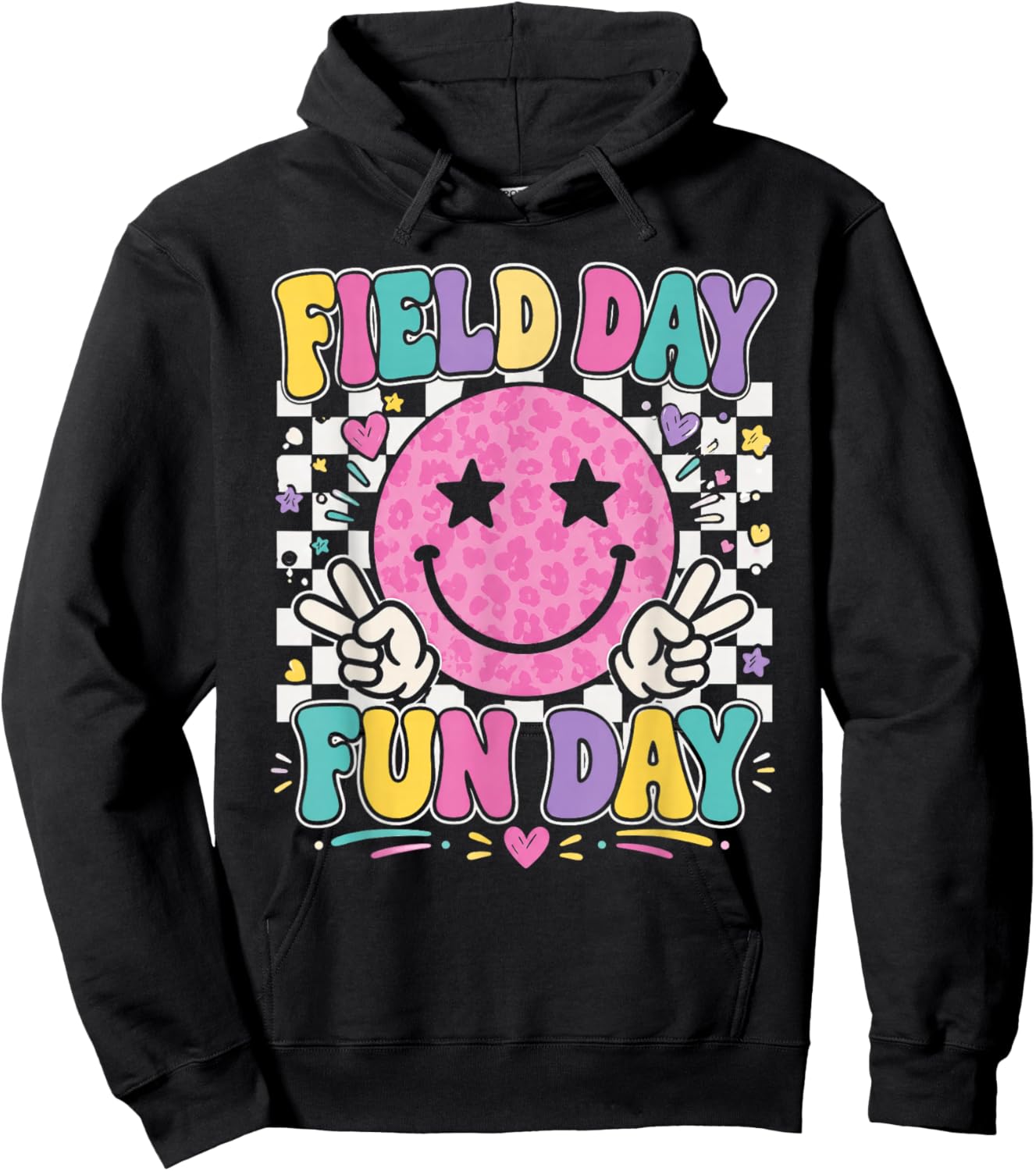 Field Day Fun Day Last Day of School Teacher Student Hoodie - Hoodie | Black